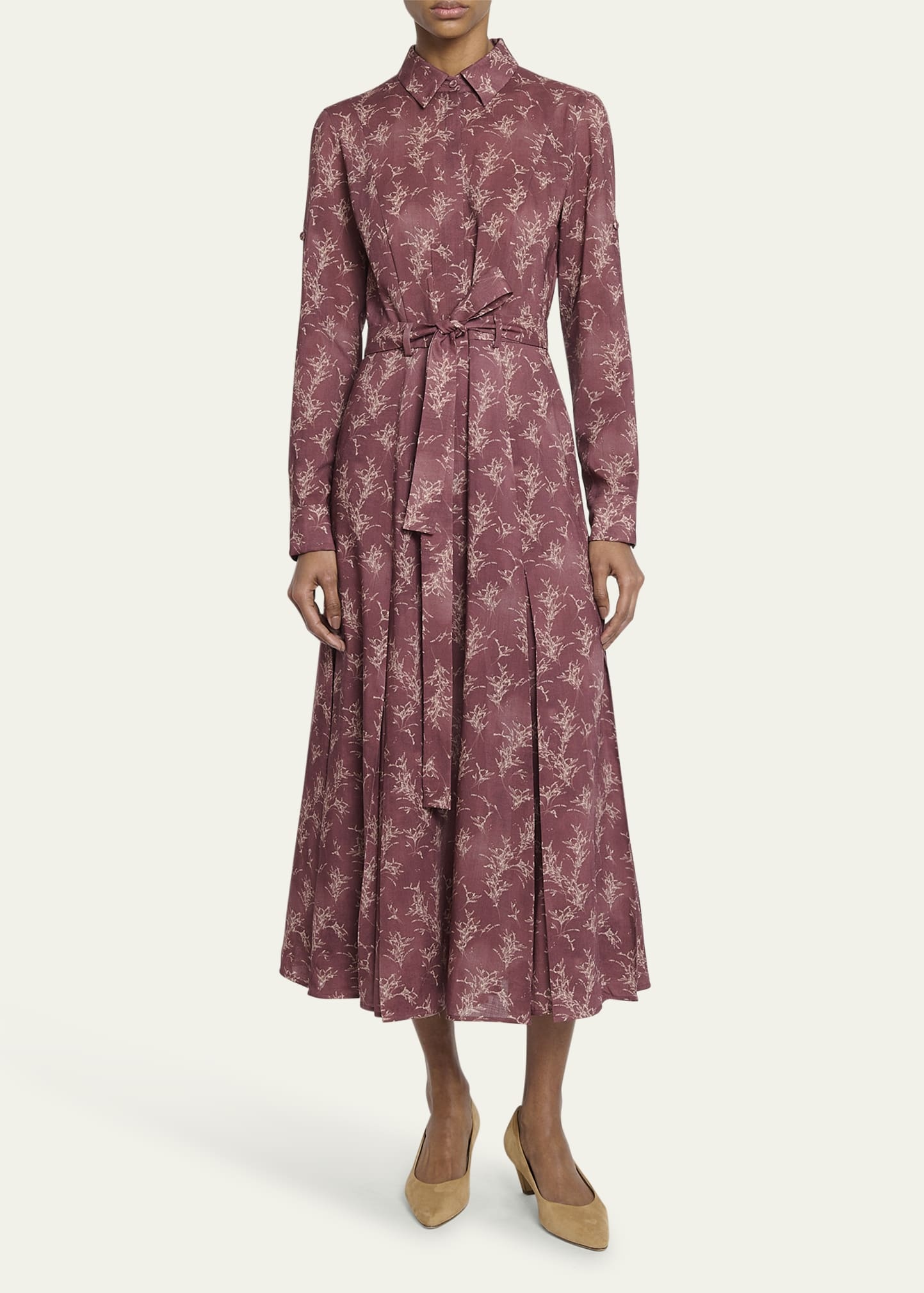 Galway Printed Belted Wool Shirtdress - 2