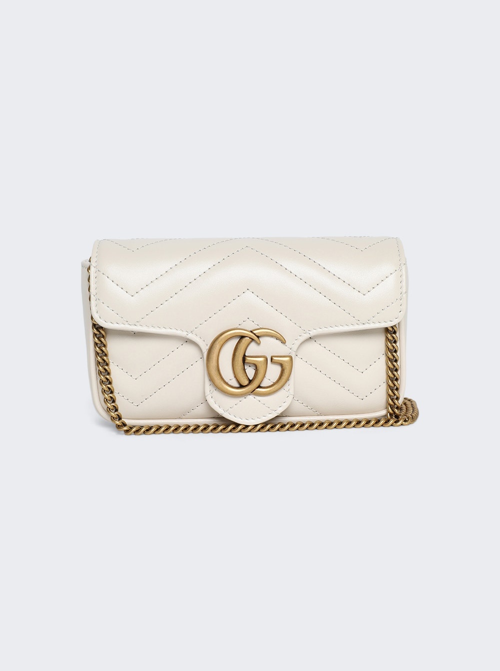 GG Marmont Leather Super Mini Bag Mystic White - 1