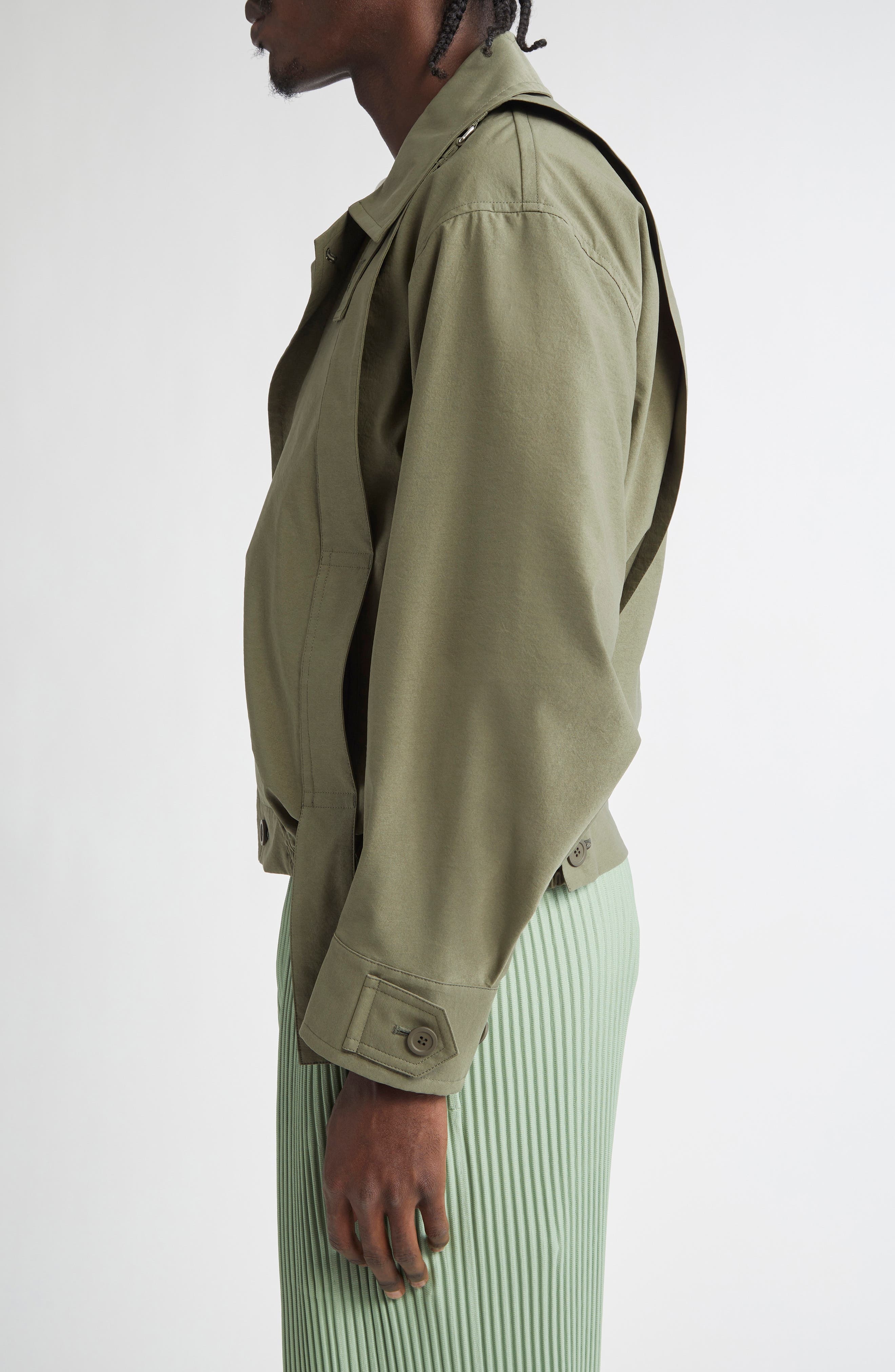 Homme Plissé Issey Miyake Parachute Jacket in Khaki at Nordstrom - 4