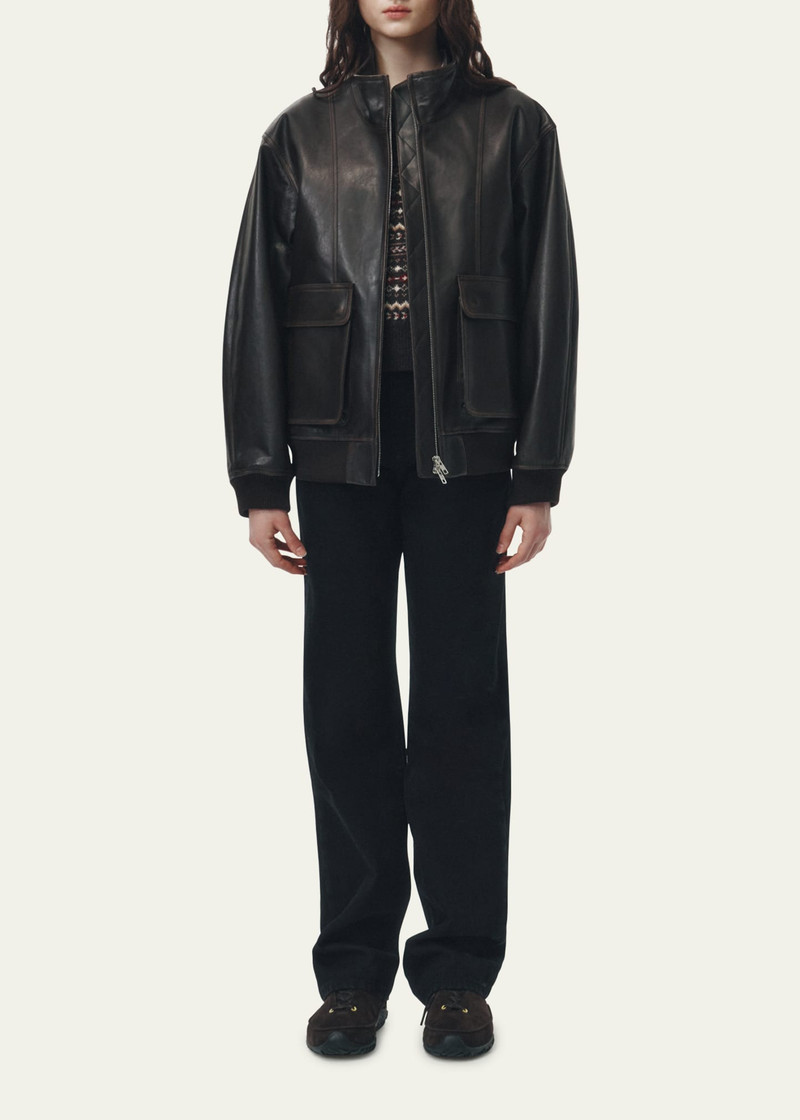 Dunst Unisex Leather Blouson Aviator Jacket outlook