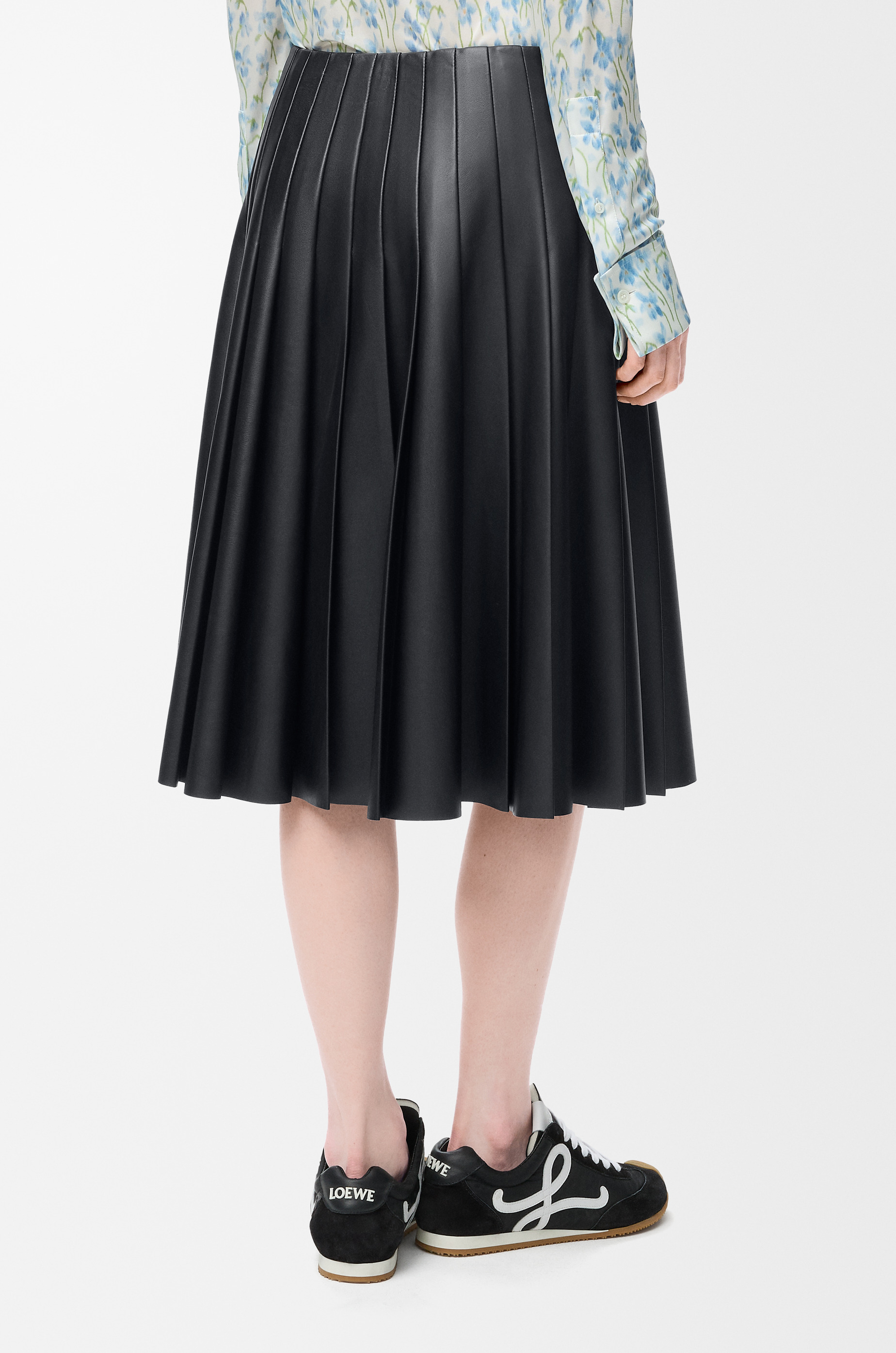 Pleated skirt in nappa lambskin - 4