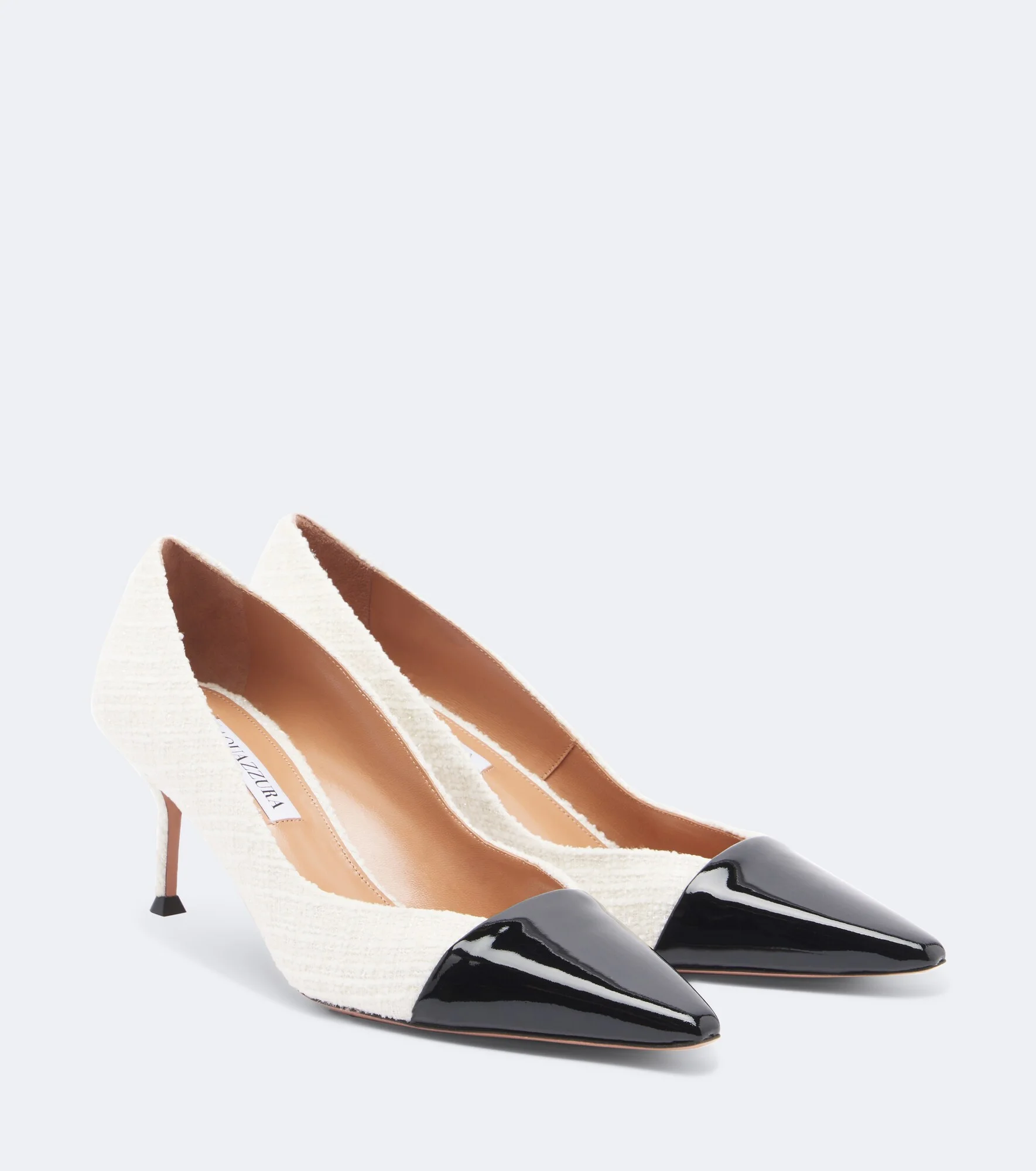 Orbit leather-trimmed tweed pumps - 1