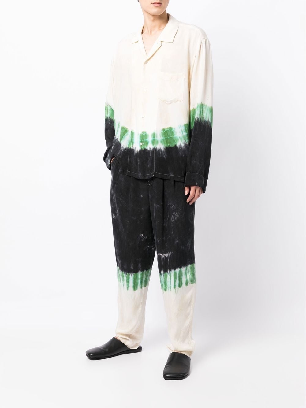 tie-dye print straight-leg trousers - 2