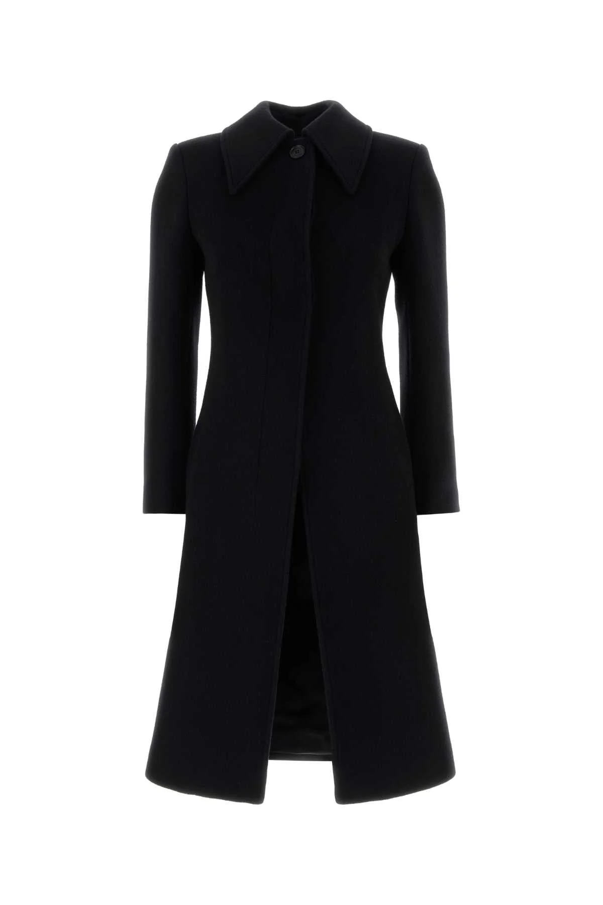 Alexander Mcqueen Women Black Wool And Cashmere Coat - 1