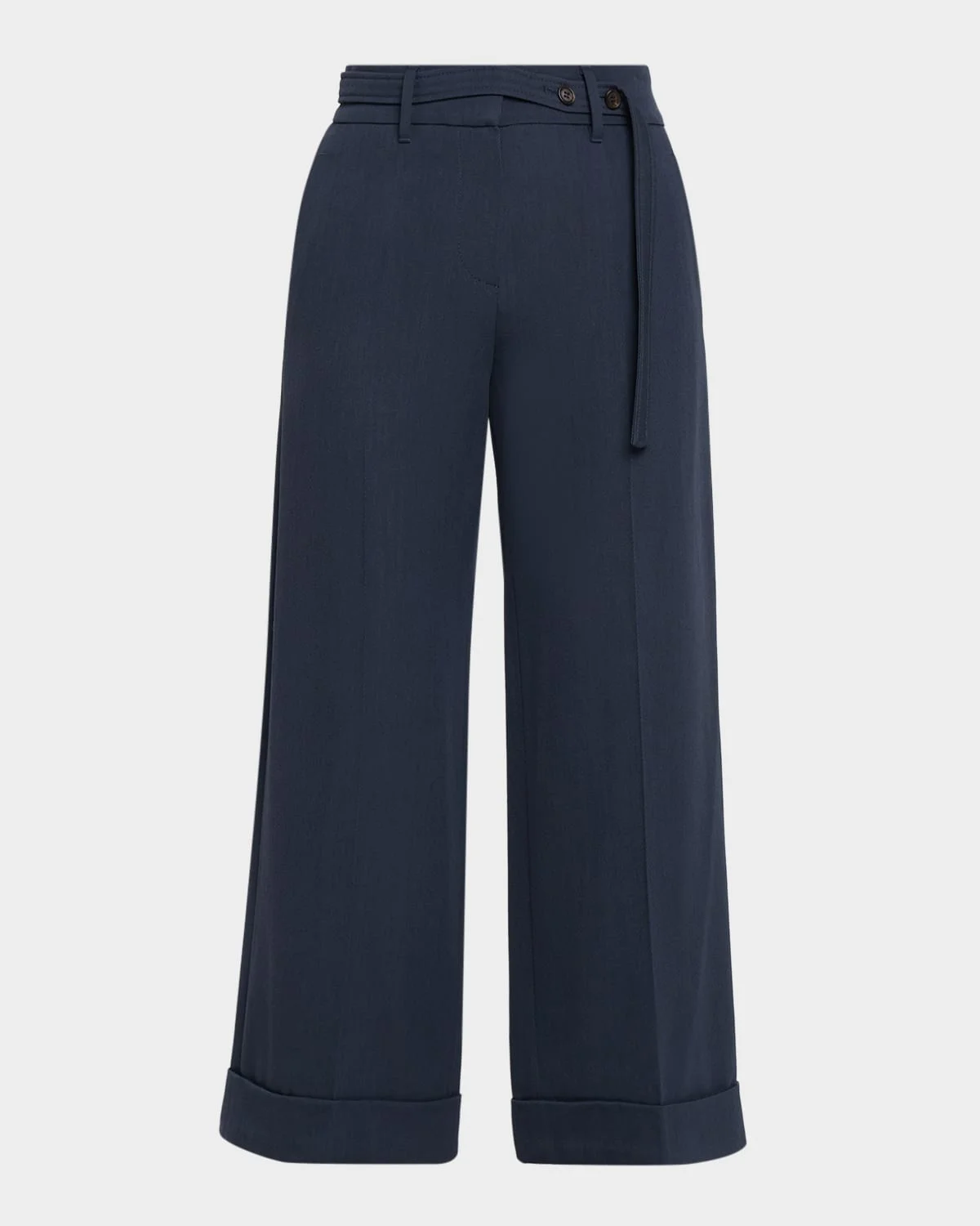 Fluid Wool Cuffed Pants - 1