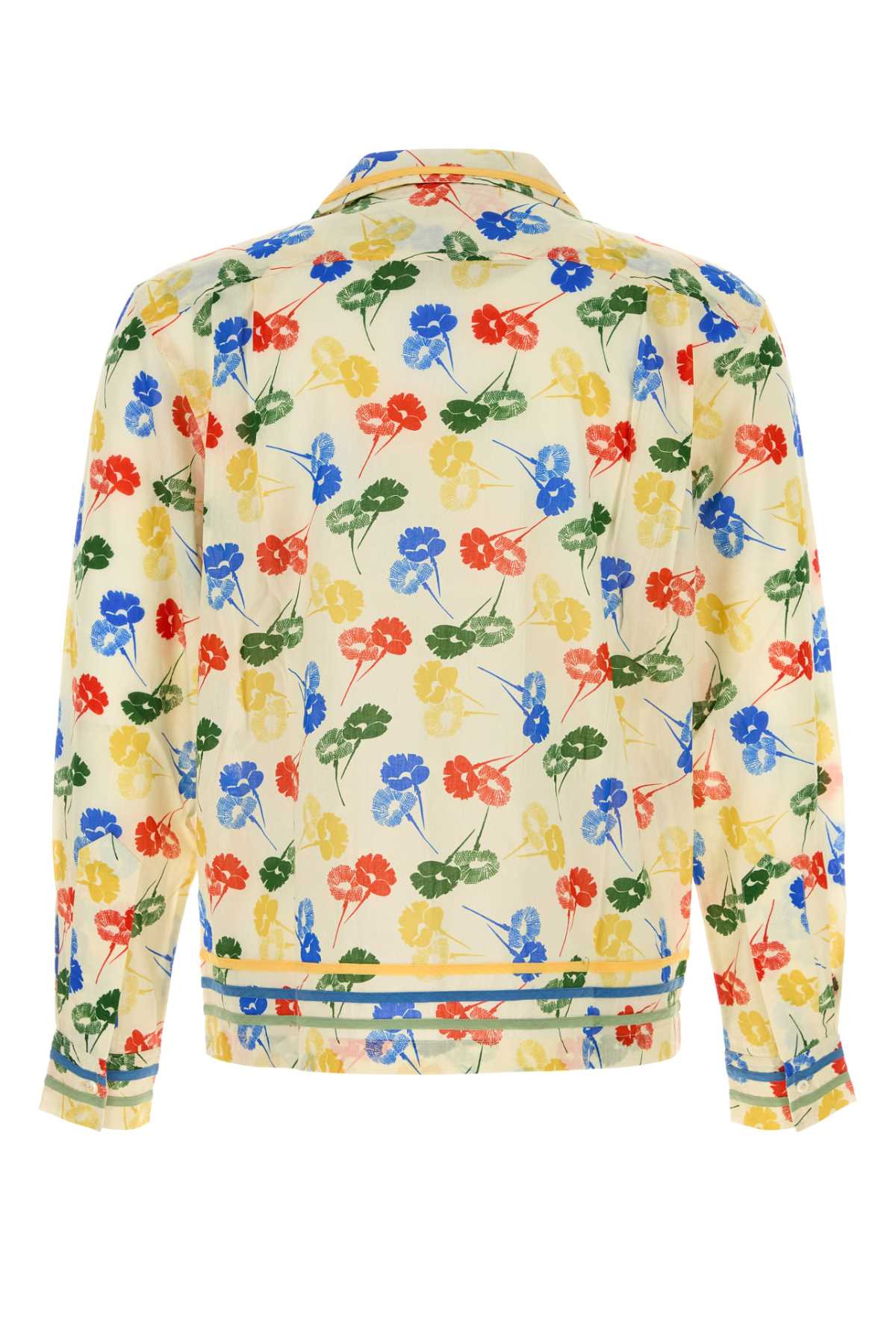 Bode Men Printed Cotton Flower Stamp Shirt - 2