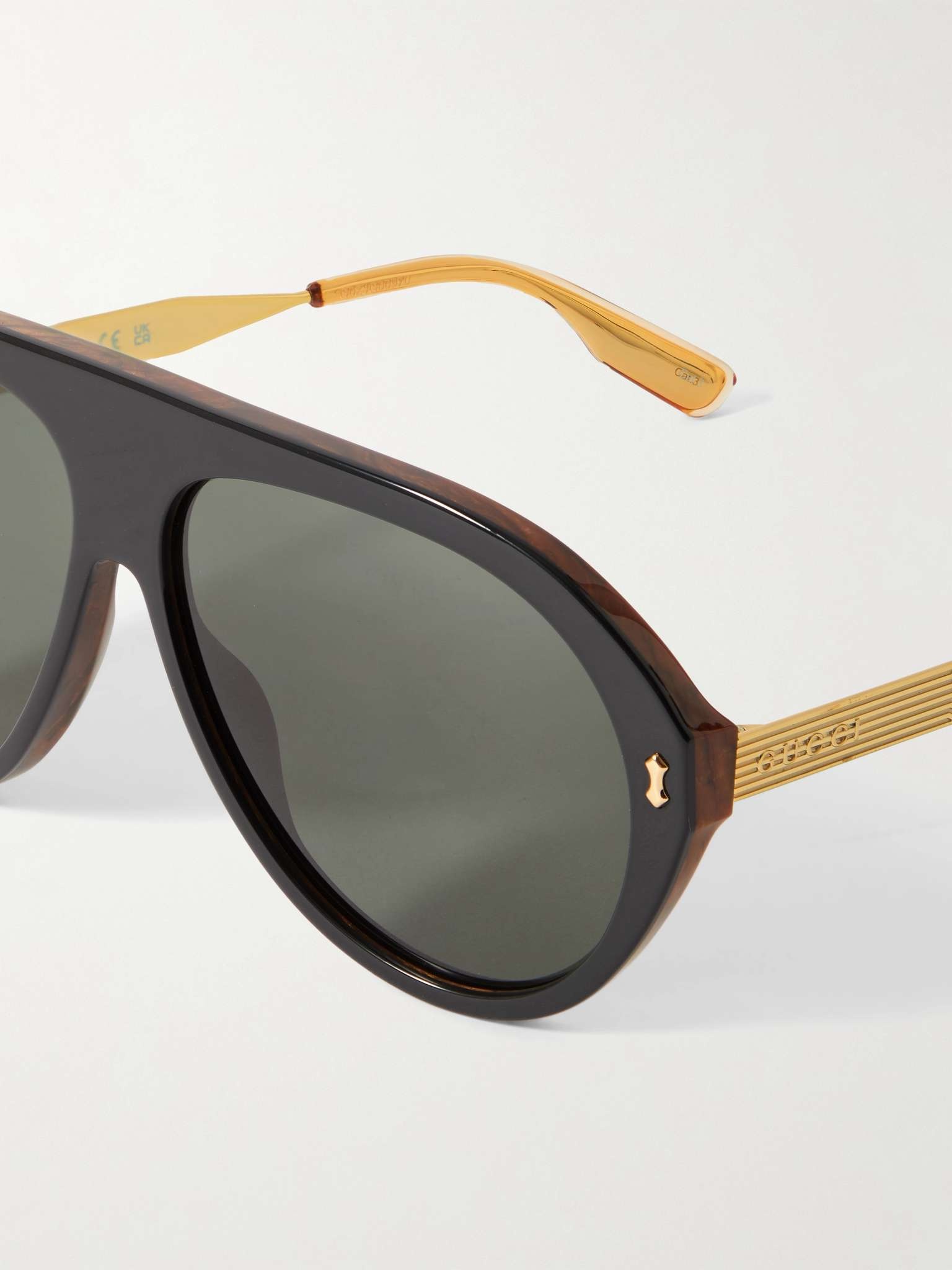 Aviator-Style Acetate and Gold-Tone Sunglasses - 3