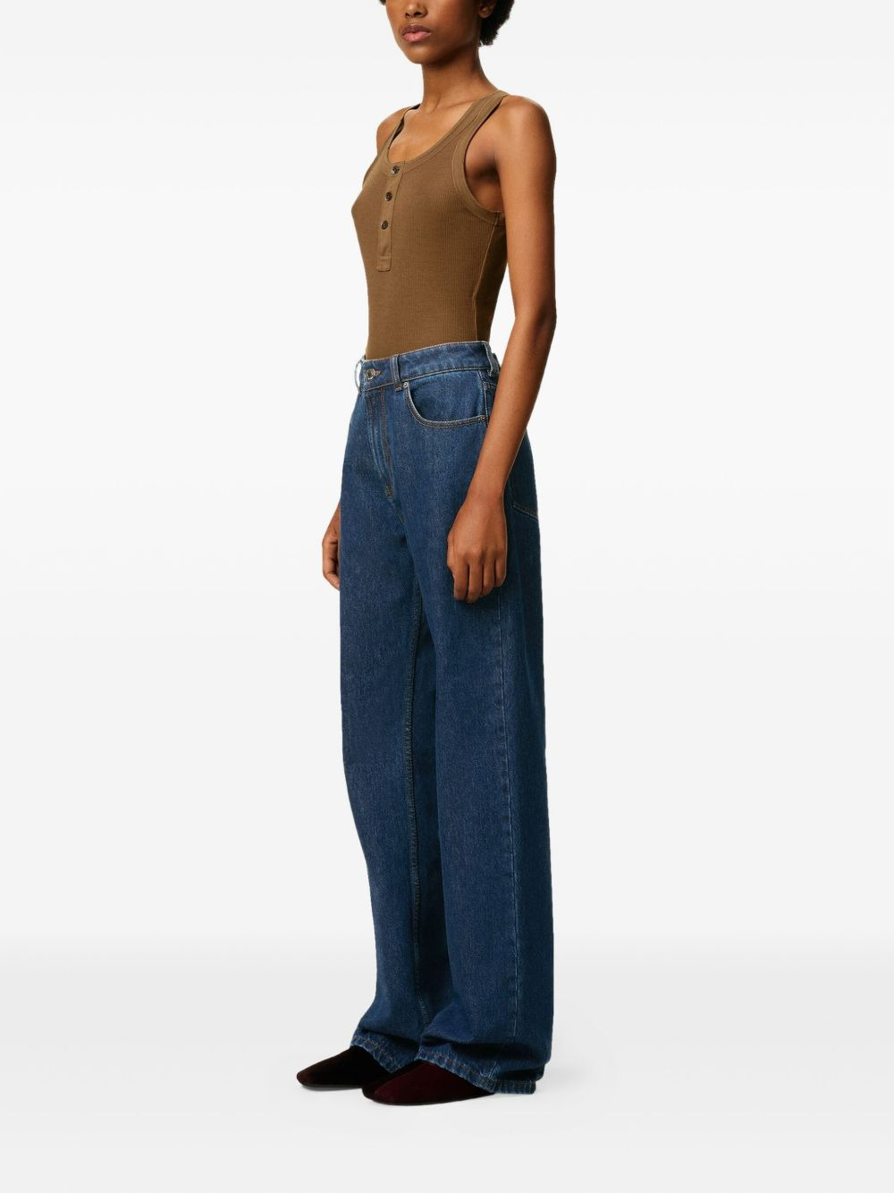 cotton wide-leg jeans - 3