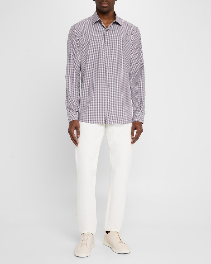 ZEGNA Men's Cotton Check Casual Button-Down Shirt outlook