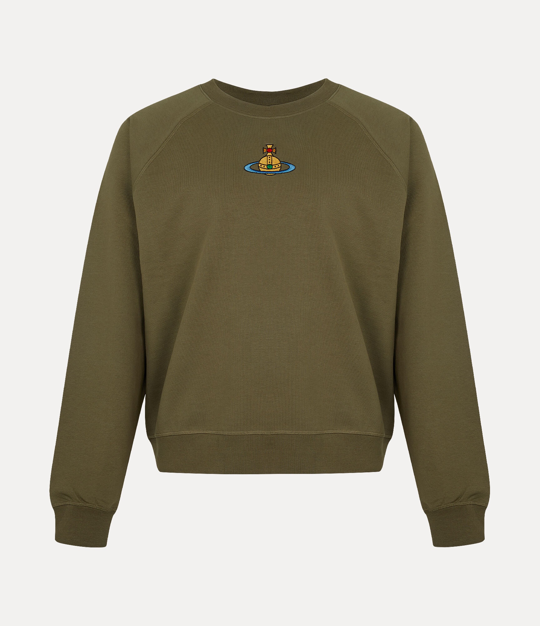 Vivienne Westwood｜ (RAGLAN SWEATSHIRT (3I010004 J006O K Vivienne Westwood: Gray Raglan Sweatshirt | SSENSE