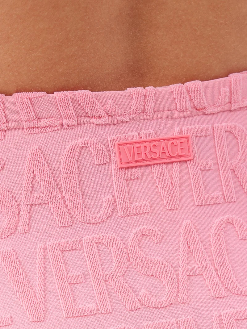 X Dua Lipa Pink Allover Towel-Effect Bikini Bottom - 5