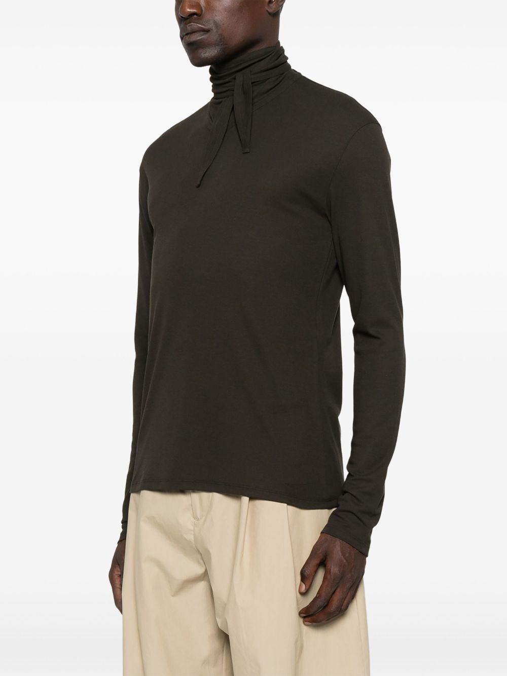 funnel-neck long-sleeve sweater - 3