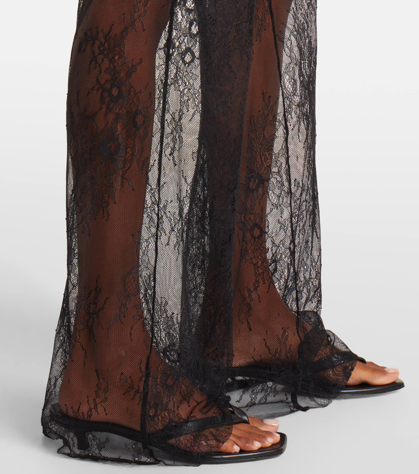 Allen sheer lace wide-leg pants - 6
