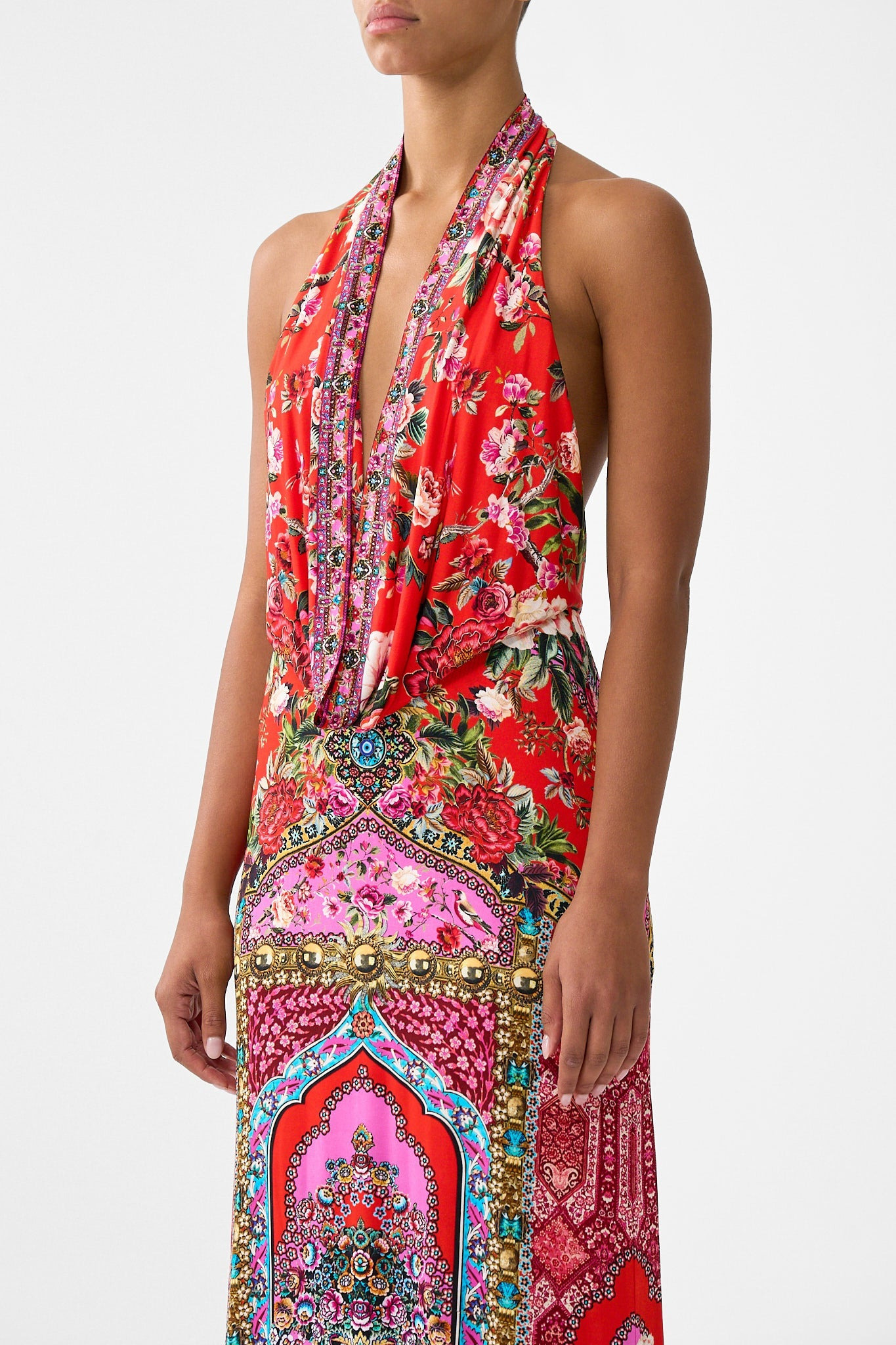 DEEP COWL PLUNGE DRESS - 5
