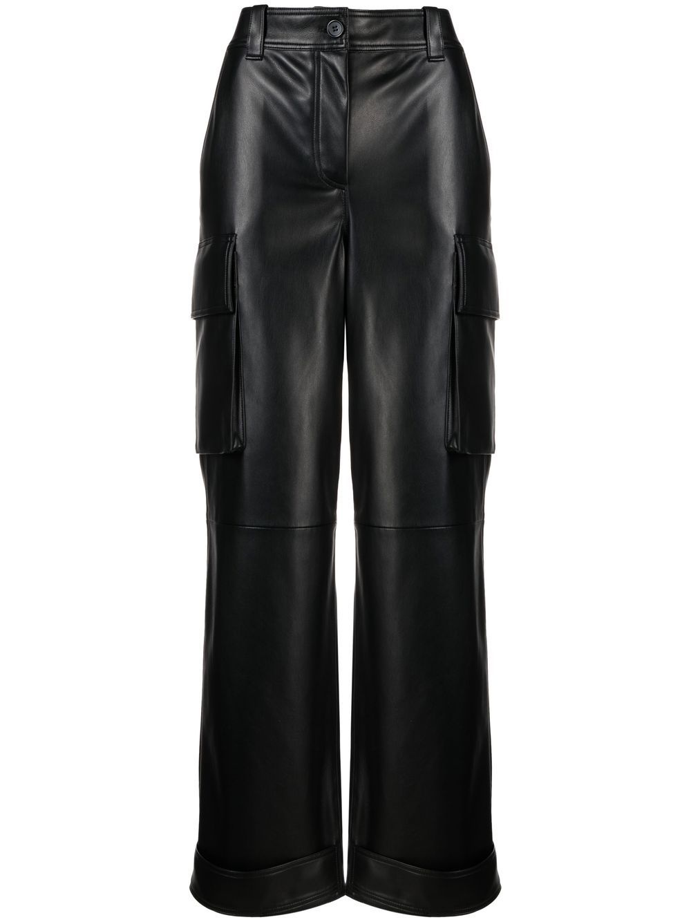 Asha faux-leather straight leg trousers - 1