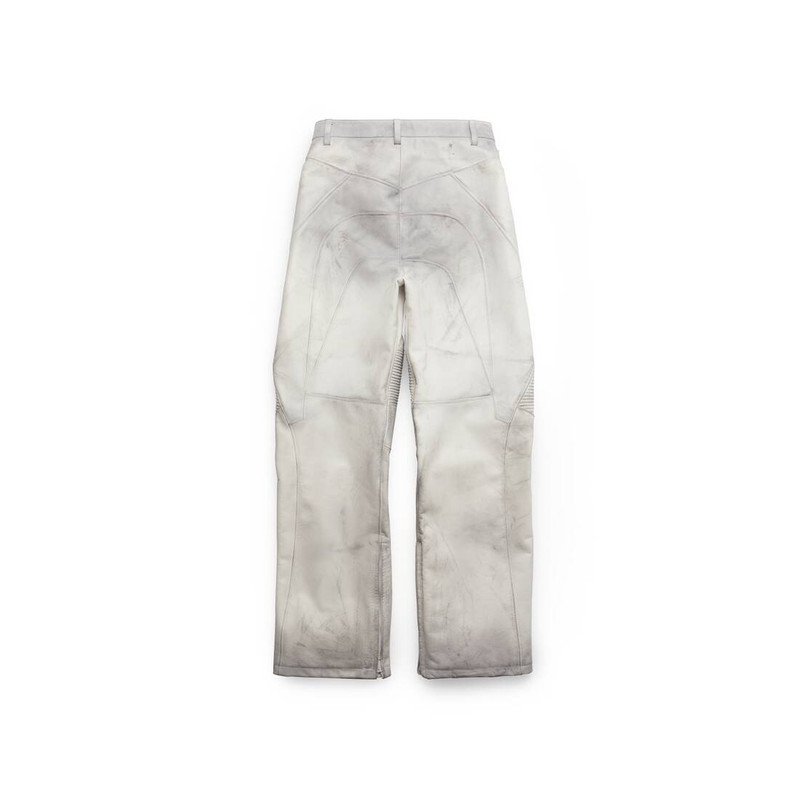 Men's Biker Baggy Pants in White 6
