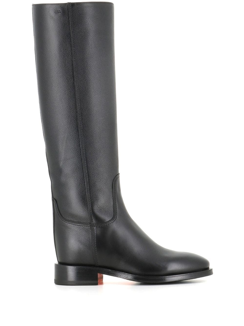 knee-length leather boots - 1