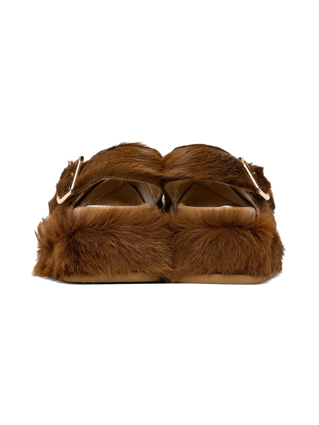 SSENSE Exclusive Brown Faux-Fur Sandals - 2