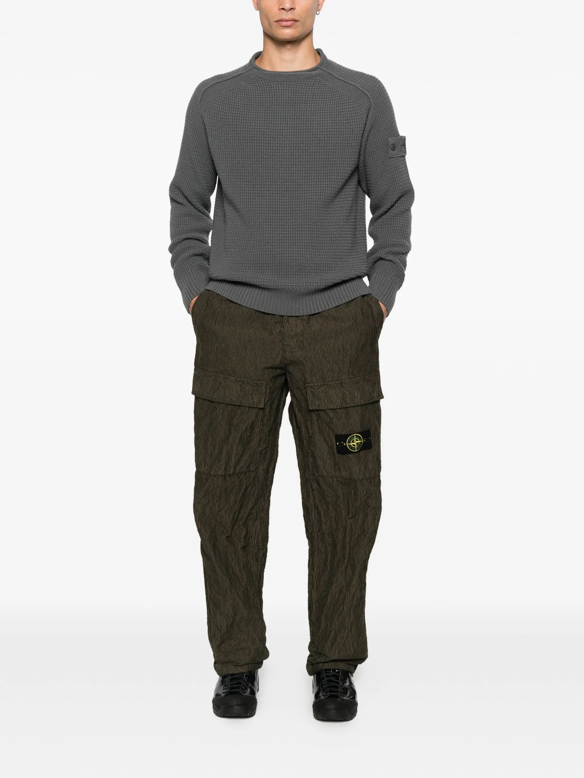 Stone Island Wrinkled Corduroy Straight-leg Trousers - 3