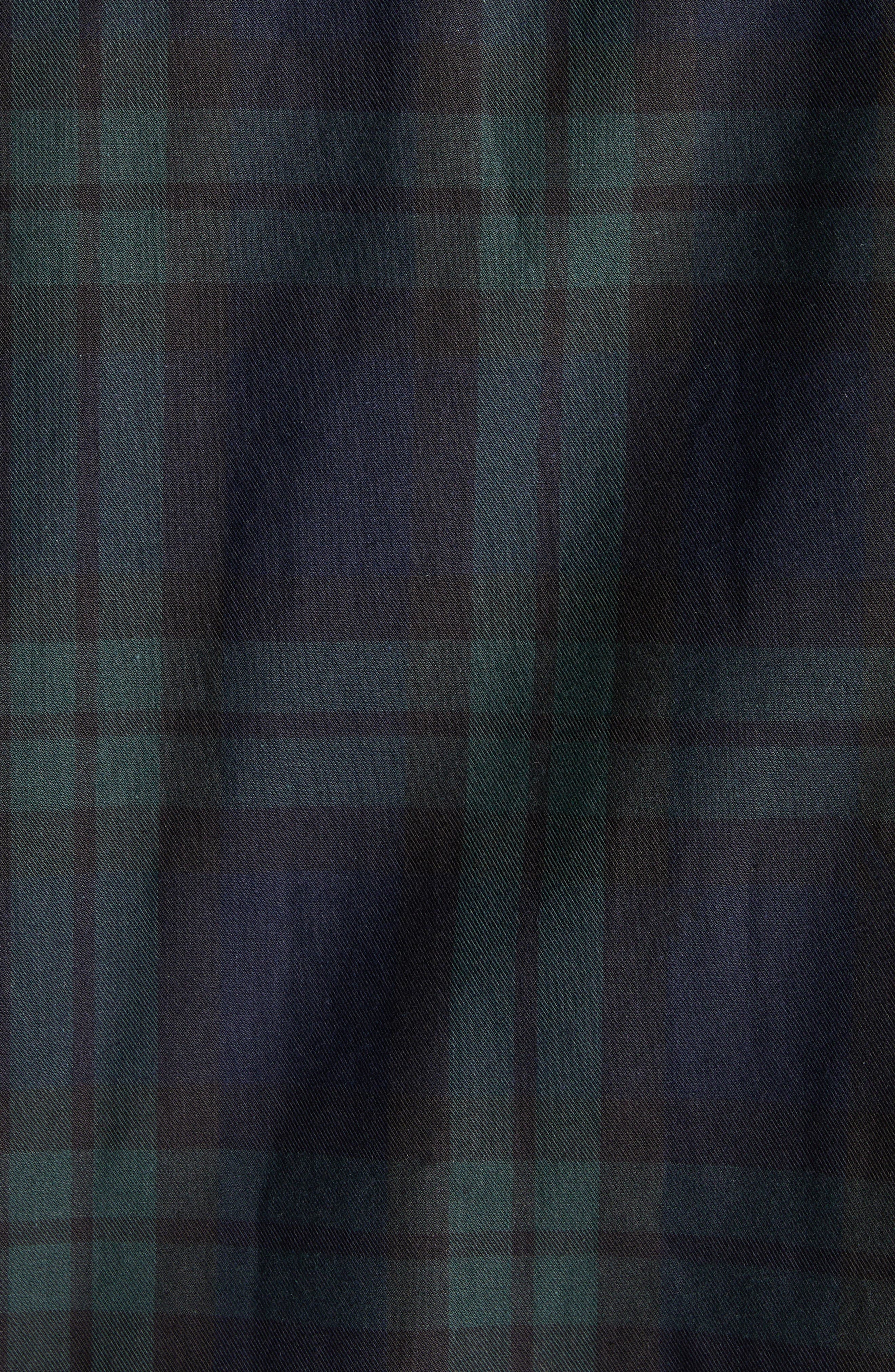 Moncler Camicia Plaid Cotton Zip Shirt Jacket in Black Watch at Nordstrom - 6