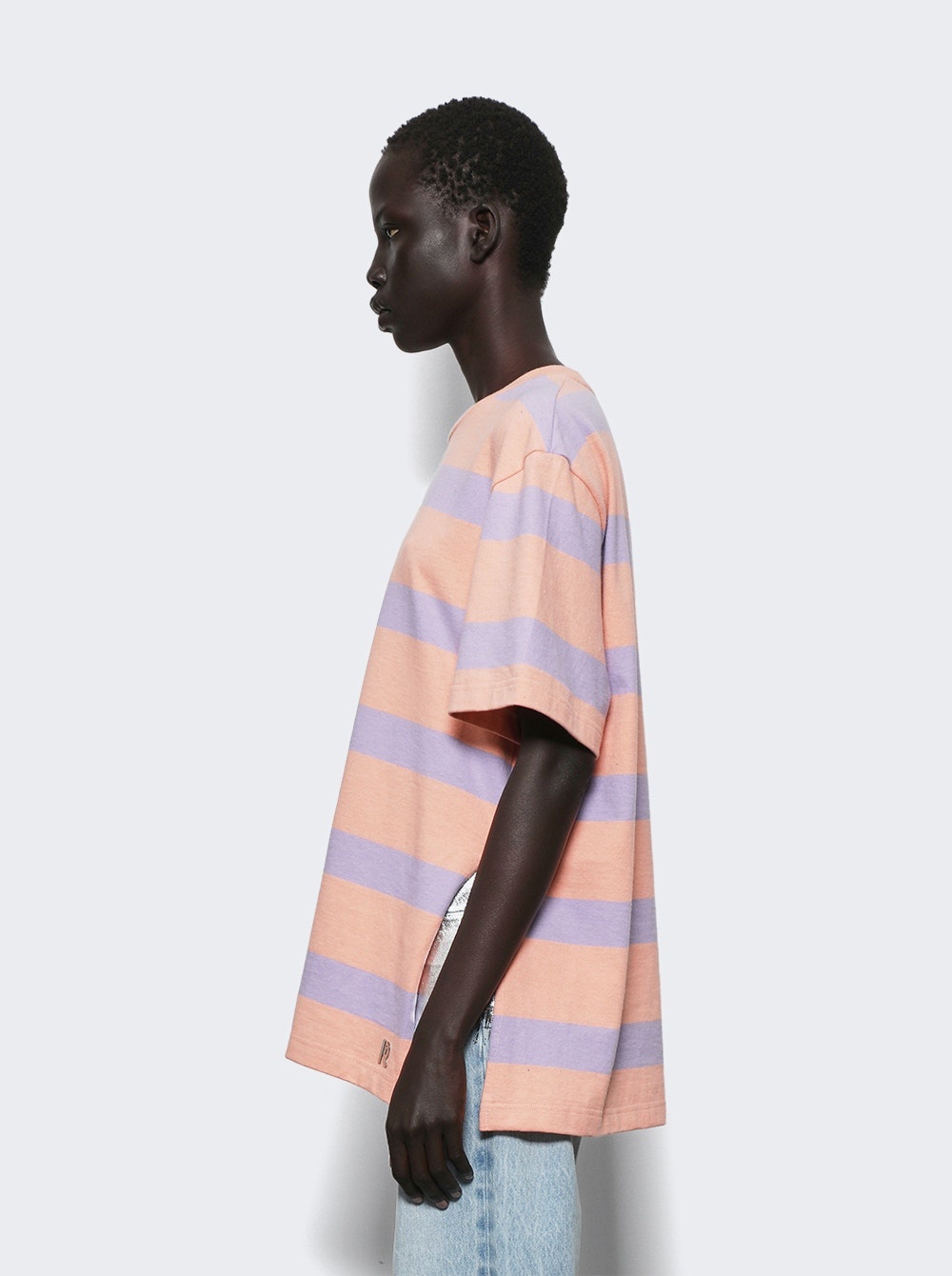 Tee Shirt Stripes Peach And Lavander - 3