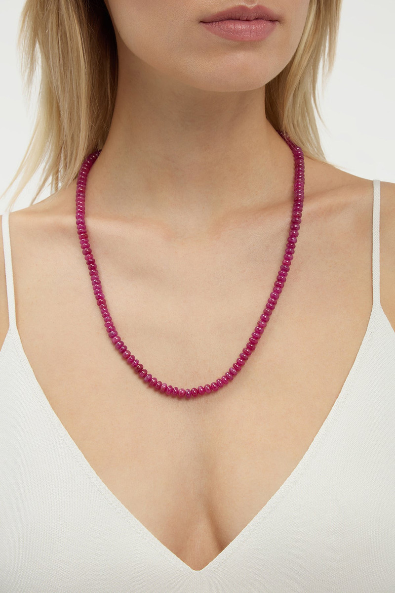 GABRIELA HEARST Beaded Necklace in Ruby (Large Beads) outlook
