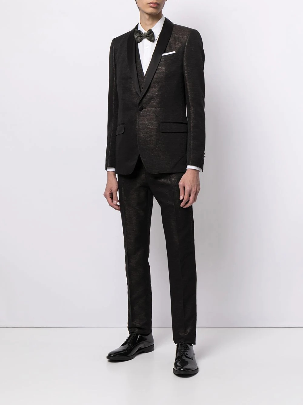 laminated-effect three-piece tuxedo - 2