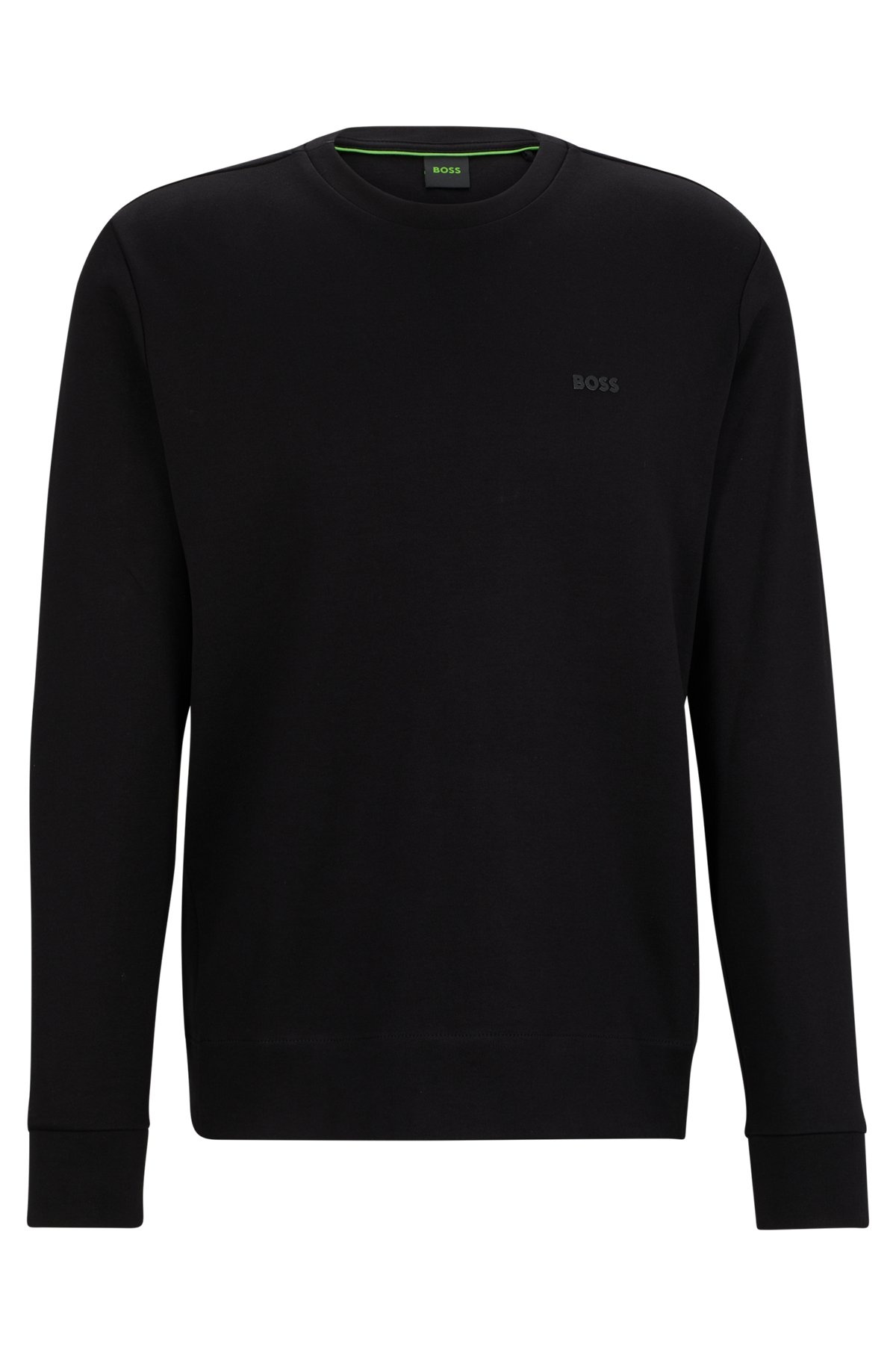 INTERLOCK-COTTON SWEATSHIRT WITH LOGO DETAIL AND CREW NECKLINE - 1