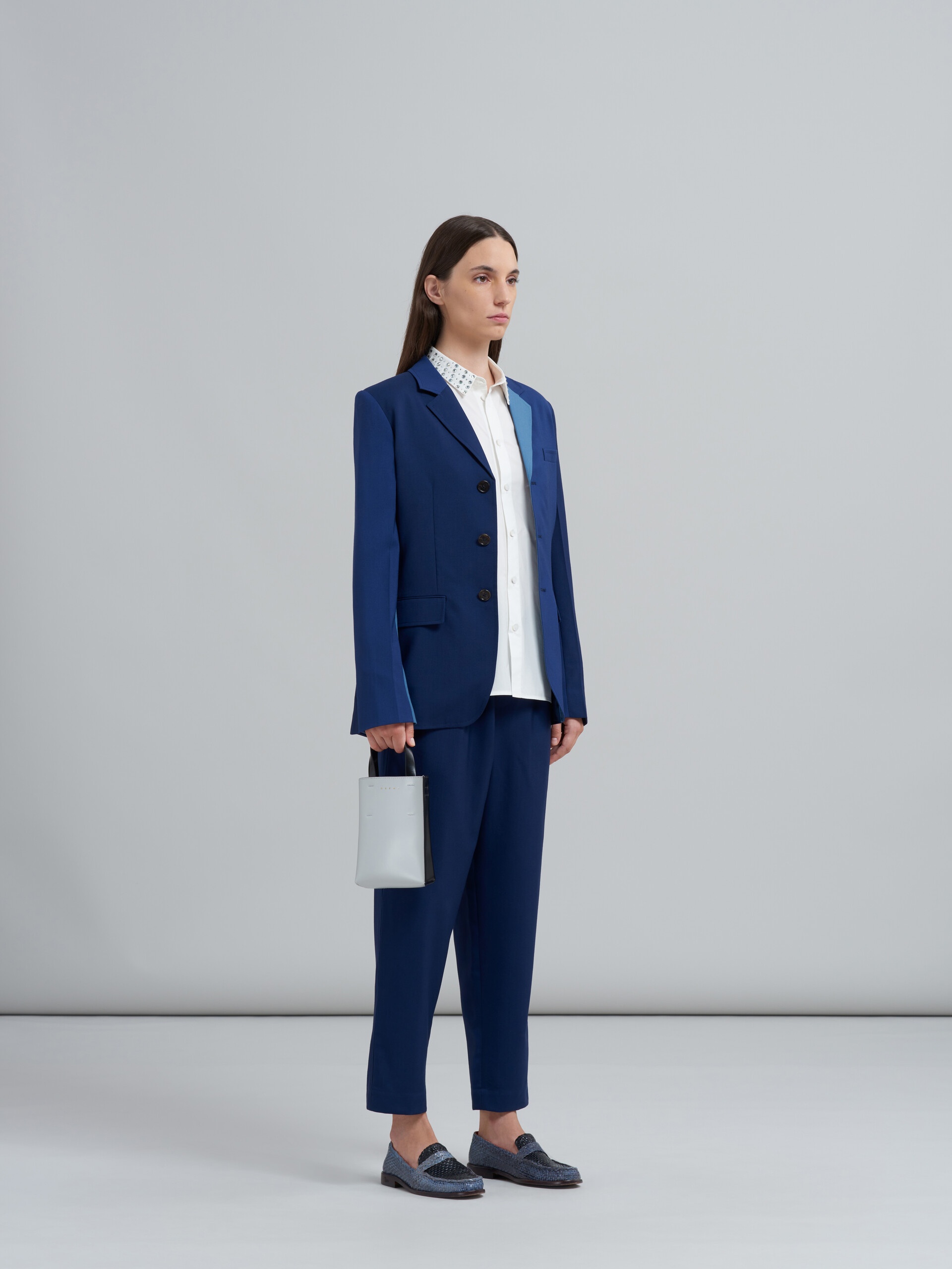 BLUE TROPICAL WOOL TROUSERS - 5