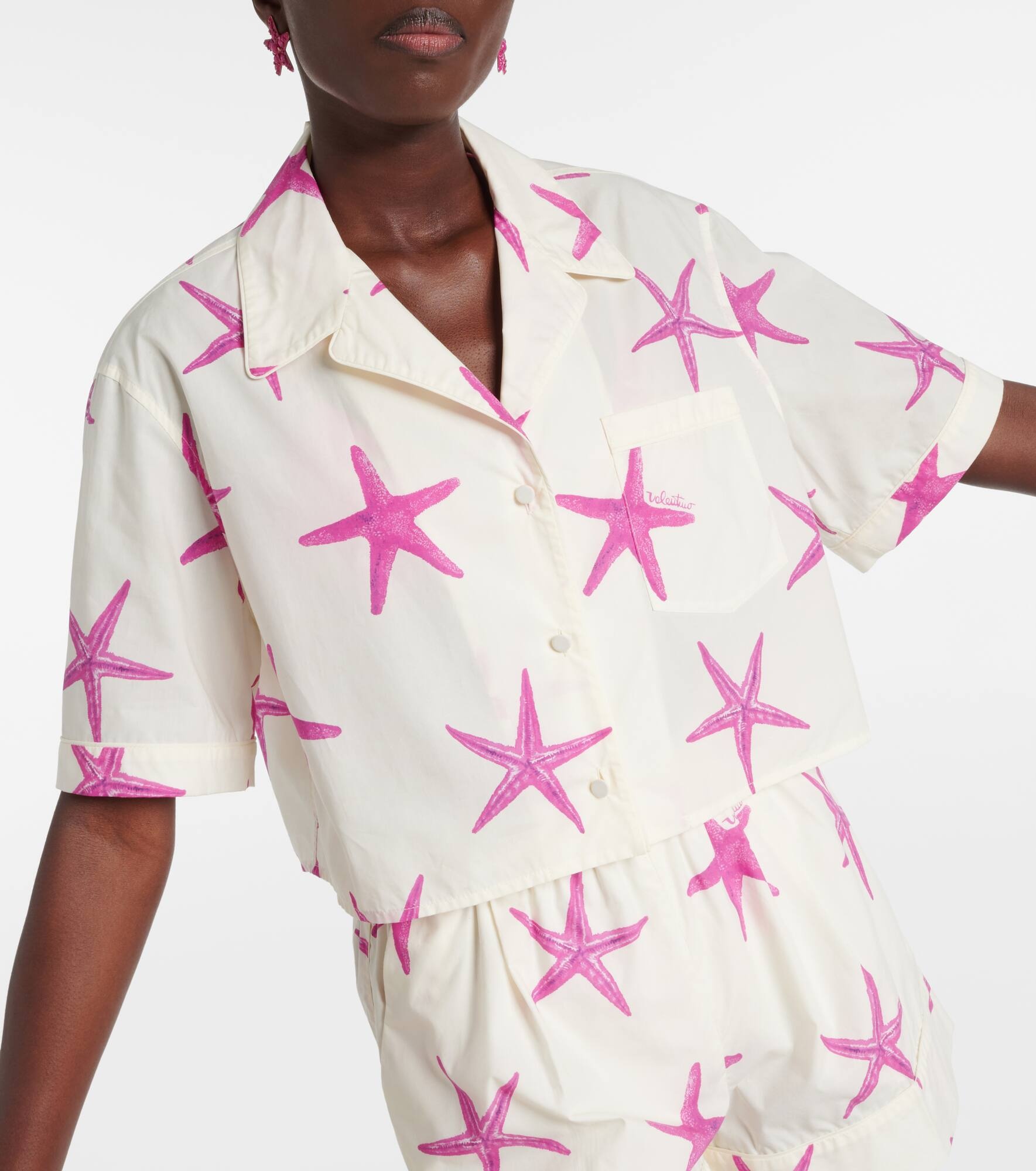 Starfish cropped cotton poplin shirt - 4