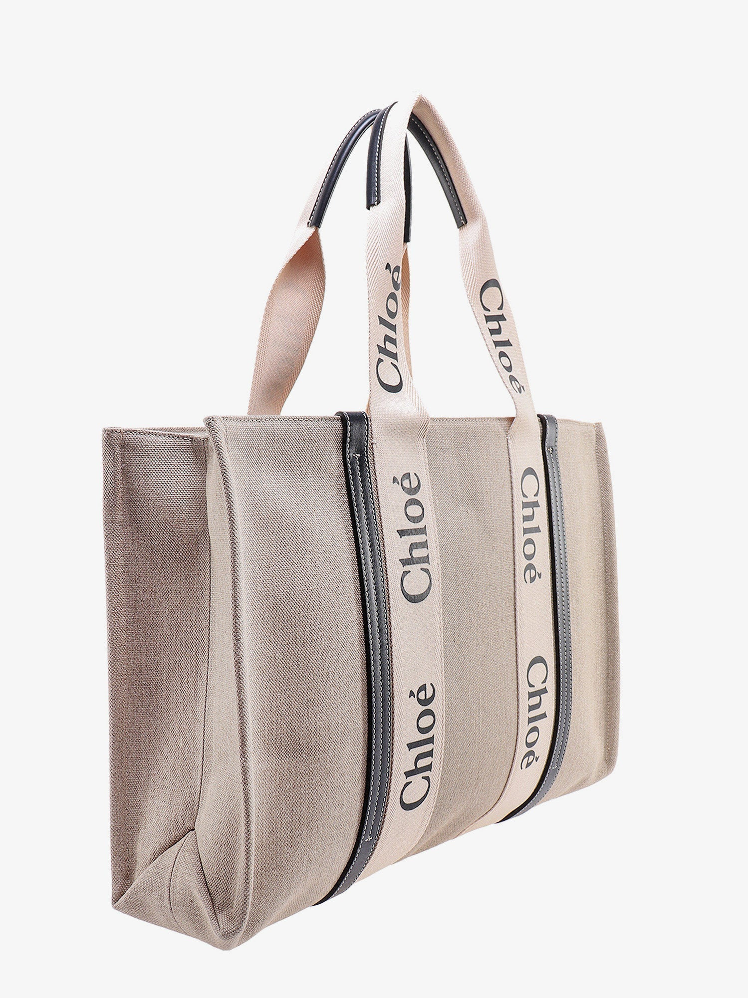 Chloe' Women Linen Shoulder Bag With Logo Print. This Bag Is Made With Lower Environmental Impact Ma - 3