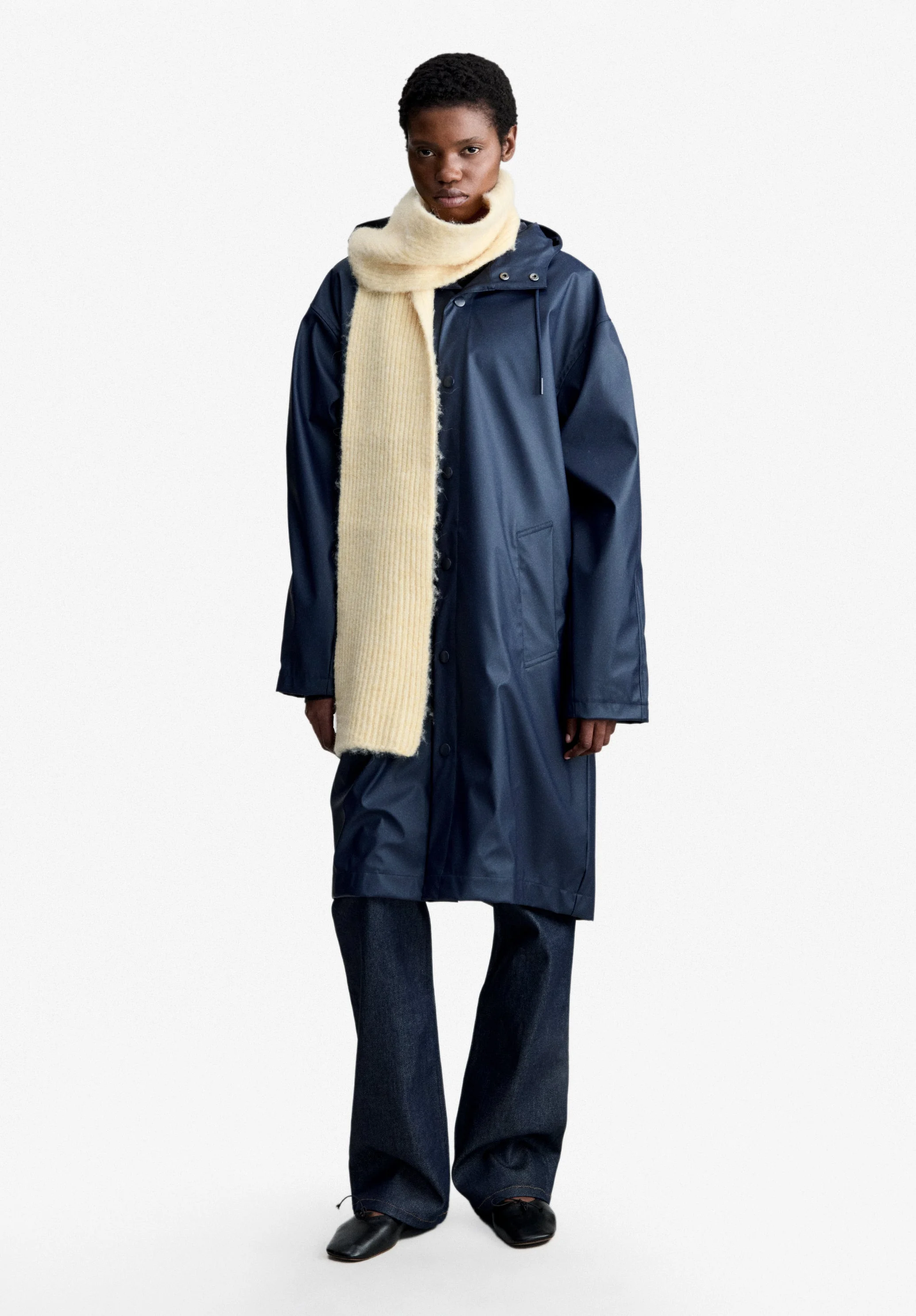 KIM PARKA - LONG LOOSE-FIT NAVY BLUE PARKA - 1