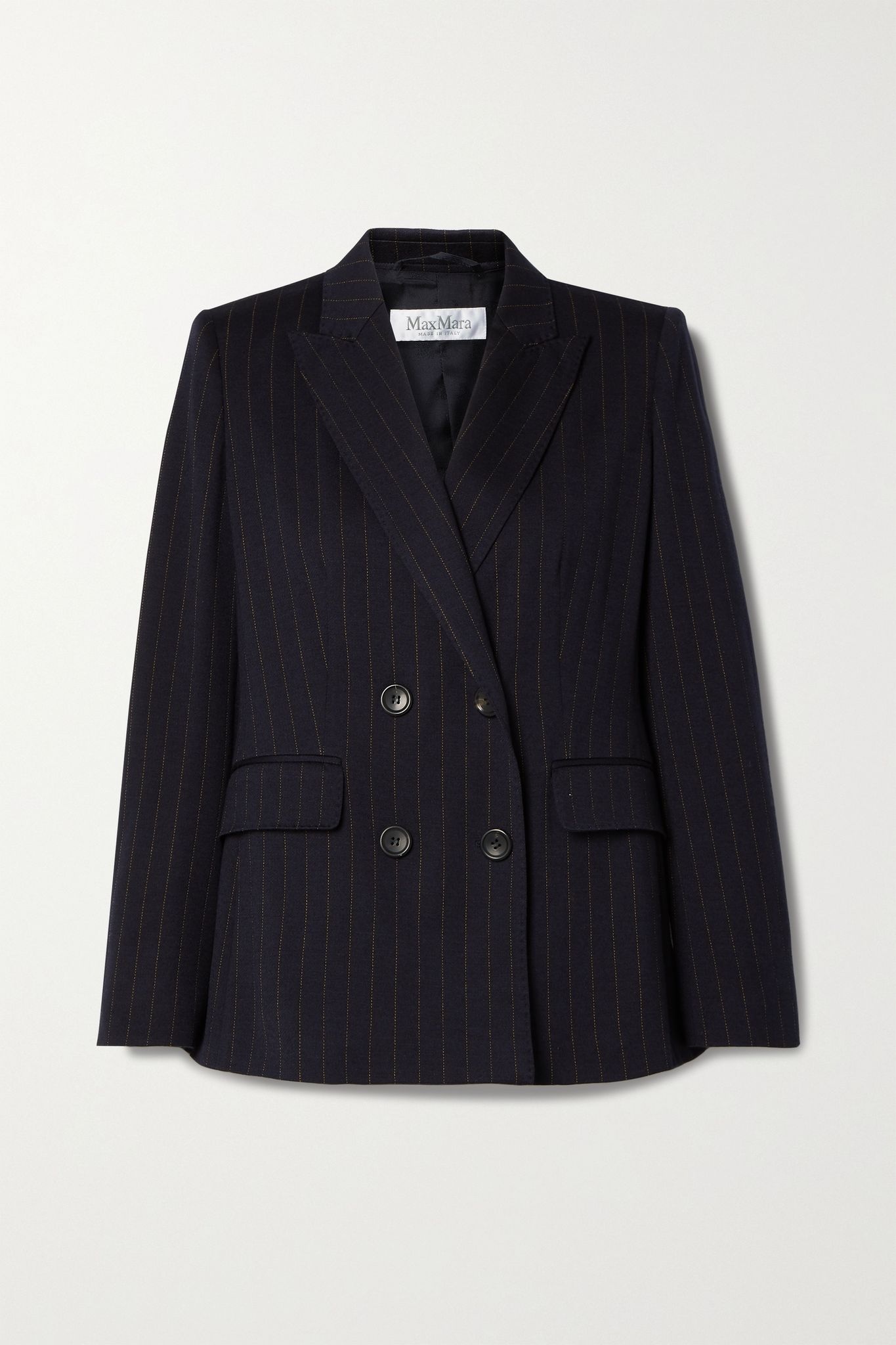 Cinghia double-breasted pinstriped wool-blend jersey blazer - 1