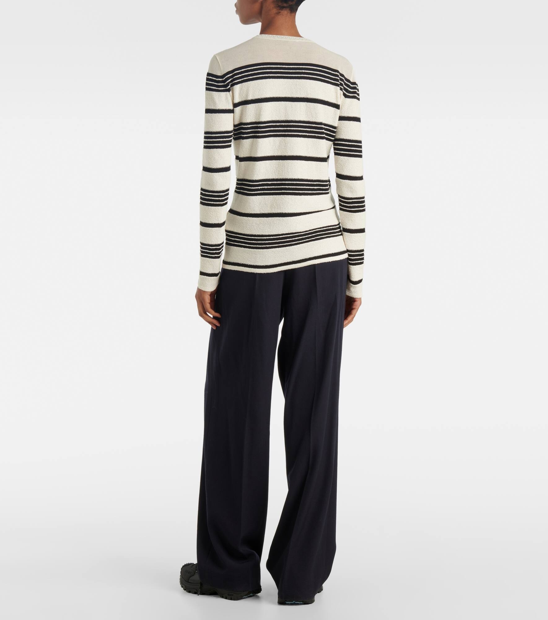 Striped cotton-blend sweater - 3