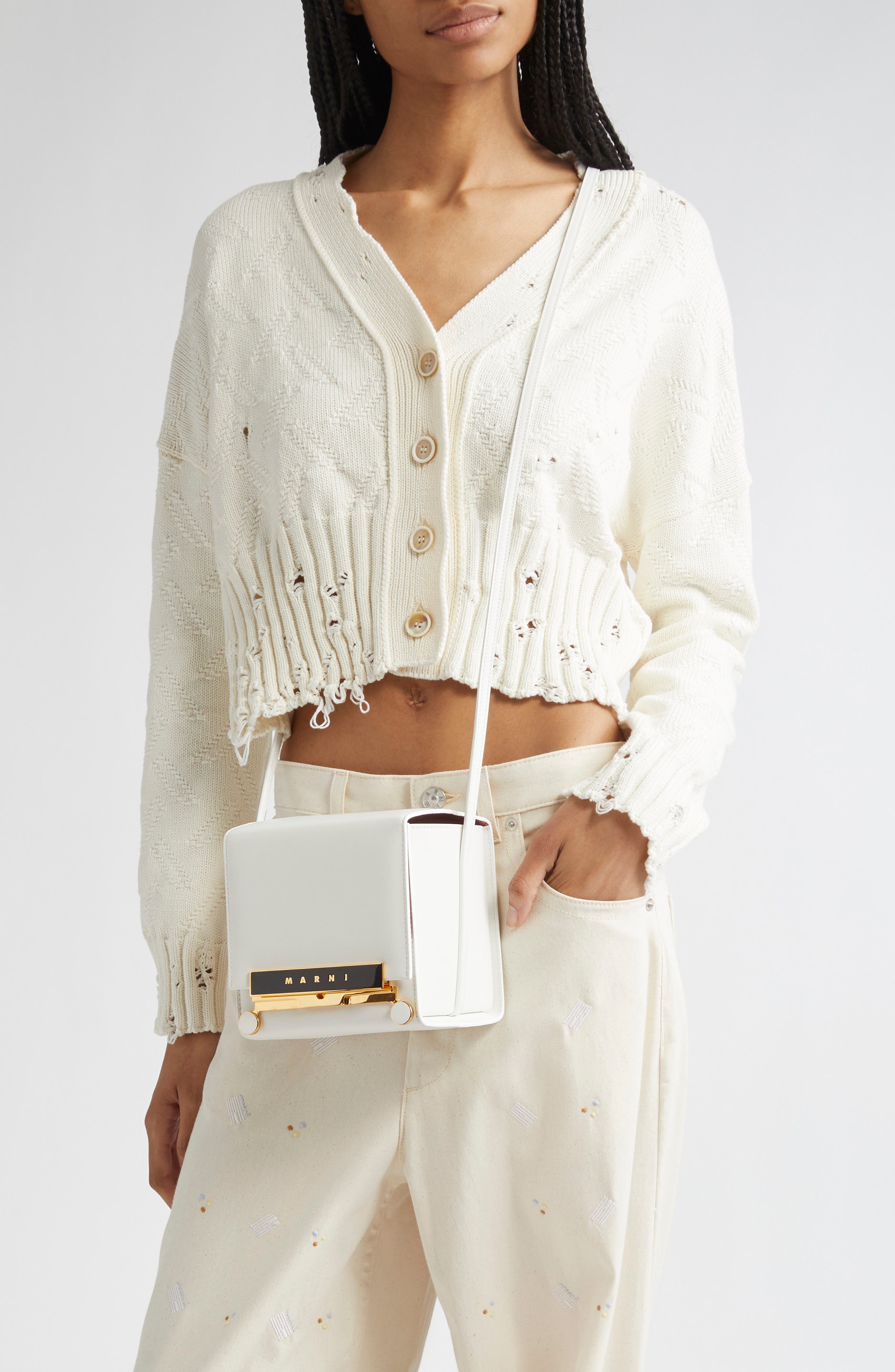 Marni Small VHS Cubo Leather Shoulder Bag in Lily/White at Nordstrom - 2