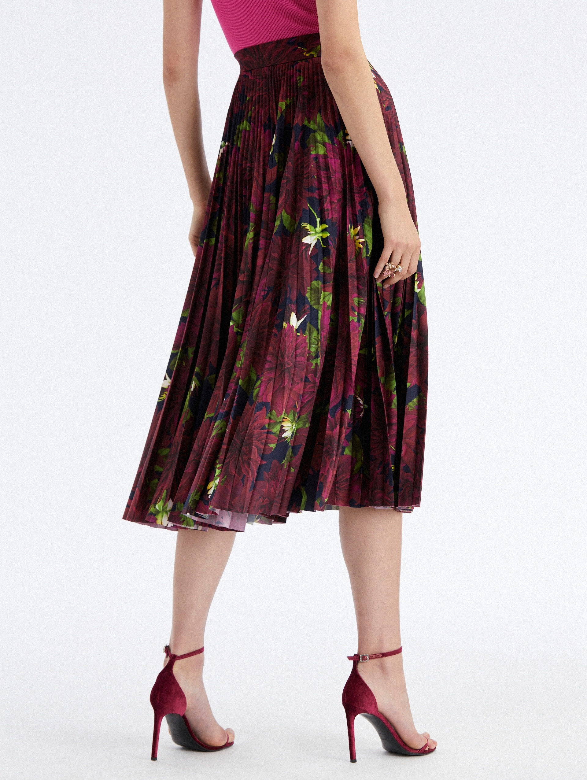PLEATED DAHLIA JERSEY SKIRT - 2