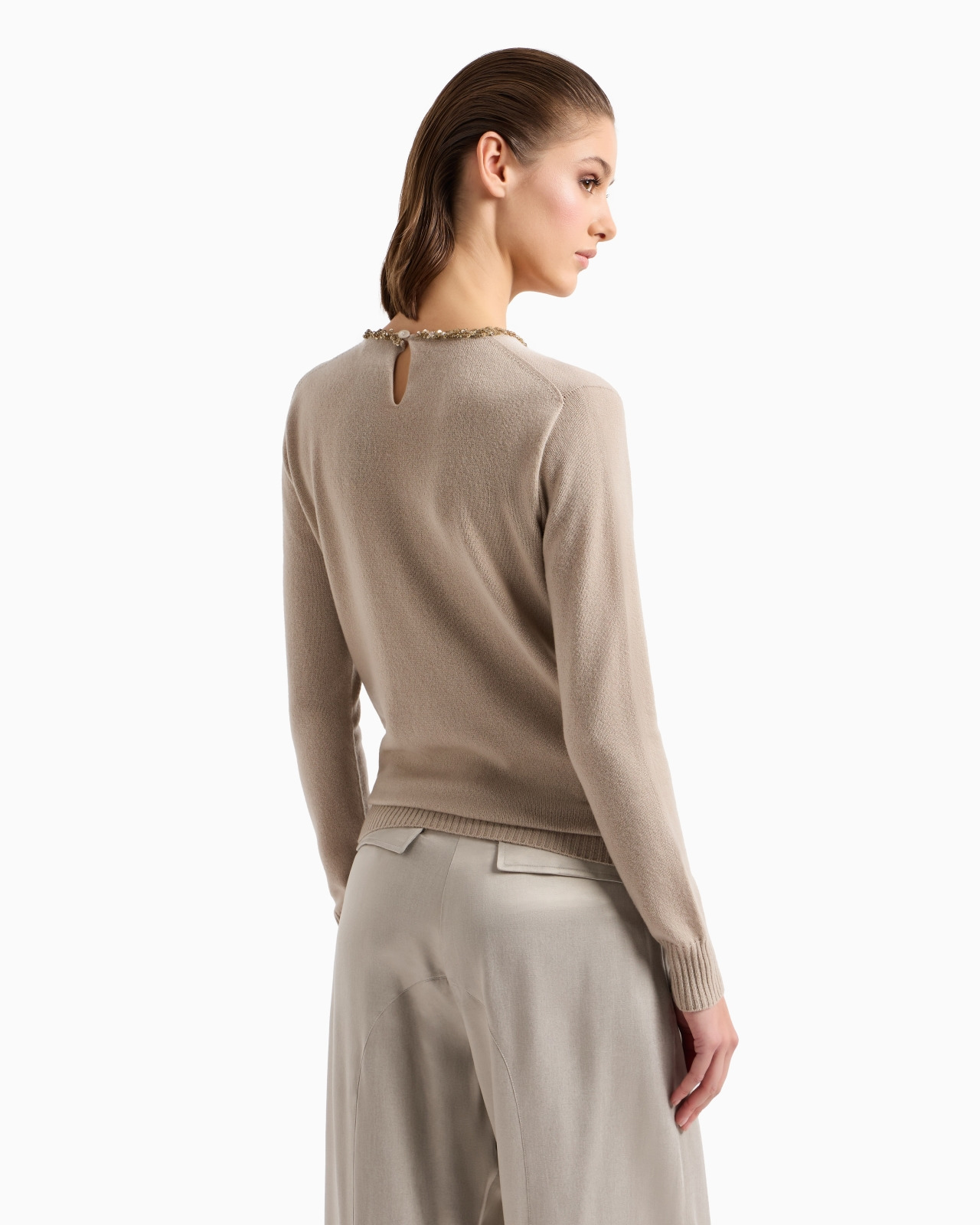 CASHMERE CREW-NECK JUMPER WITH EMBROIDERY - 3