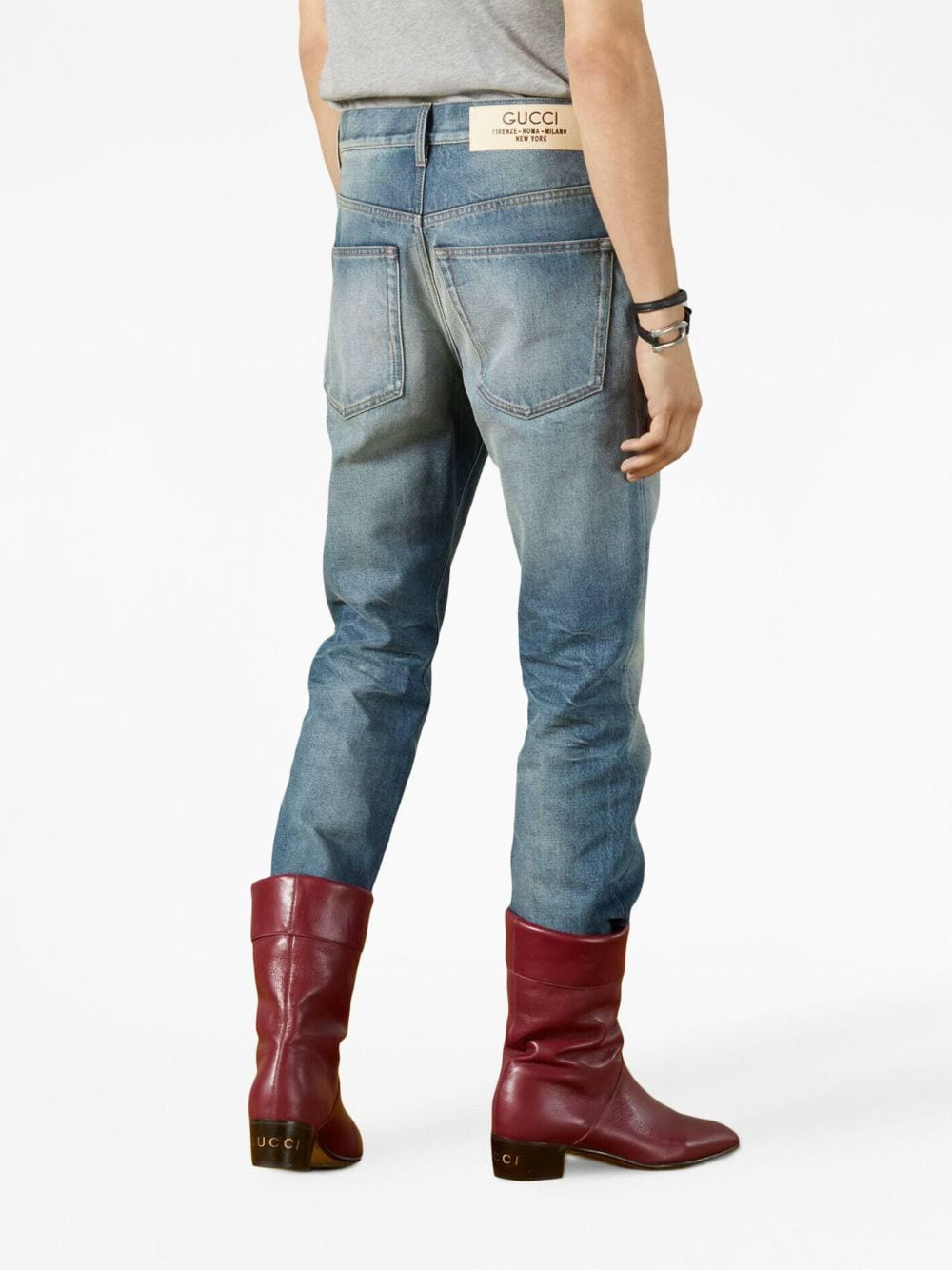 Gucci Men Denim Trousers With Label - 2