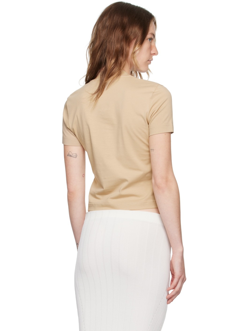 Beige La Casa 'Le t-shirt Gros Grain' T-Shirt - 3