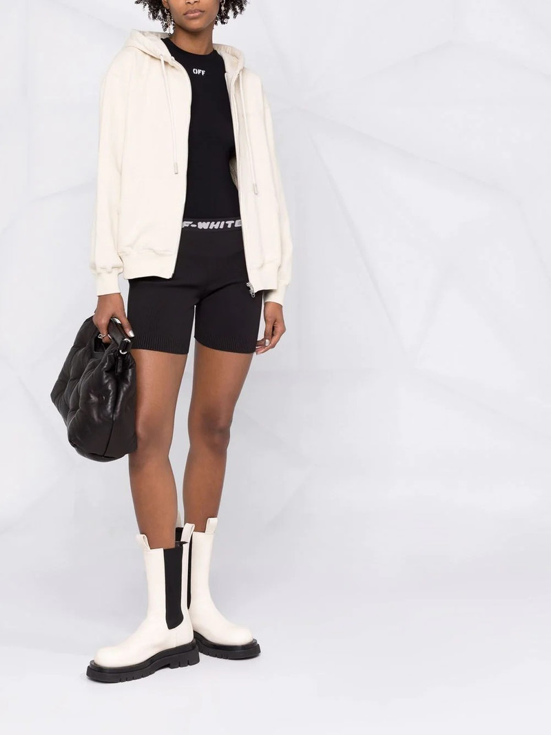 Off-White logo-waistband sports shorts outlook