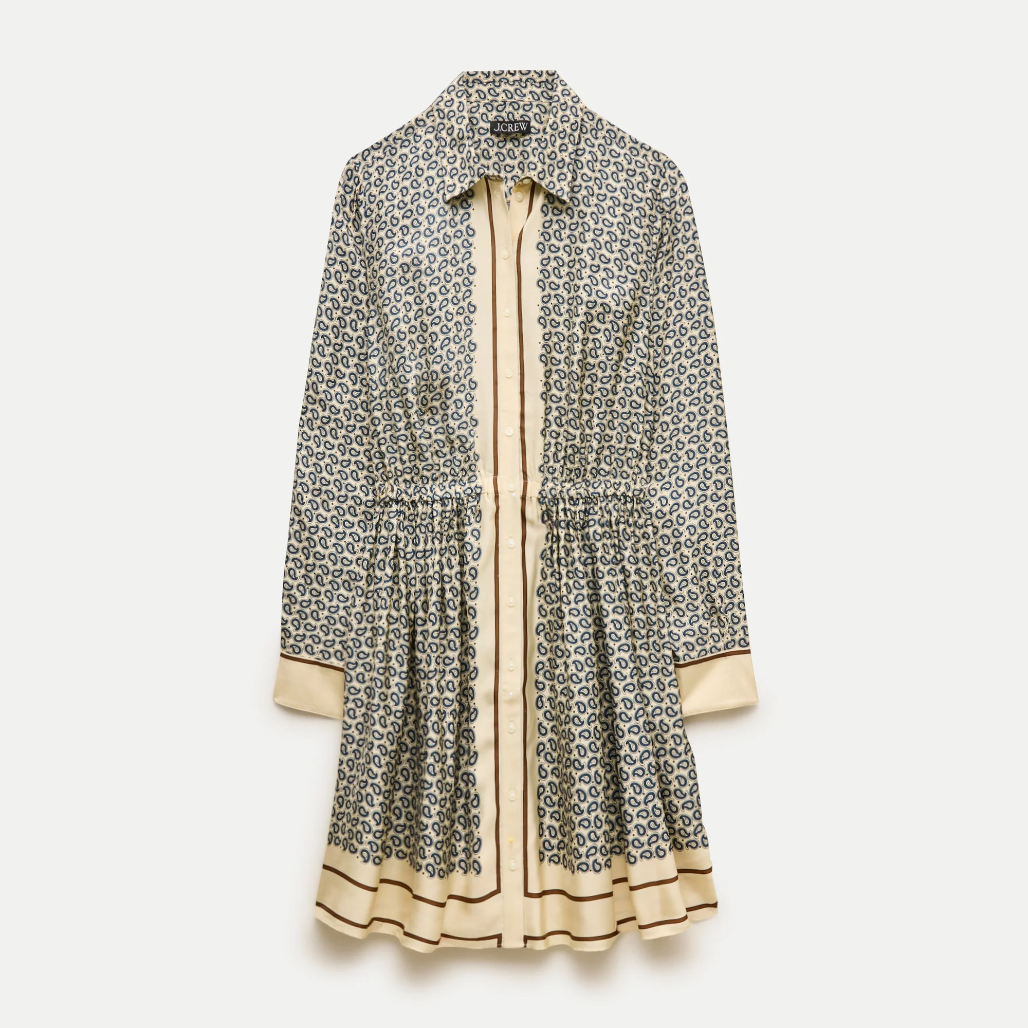 Drapey shirt-dress in scarf-print viscose twill - 1