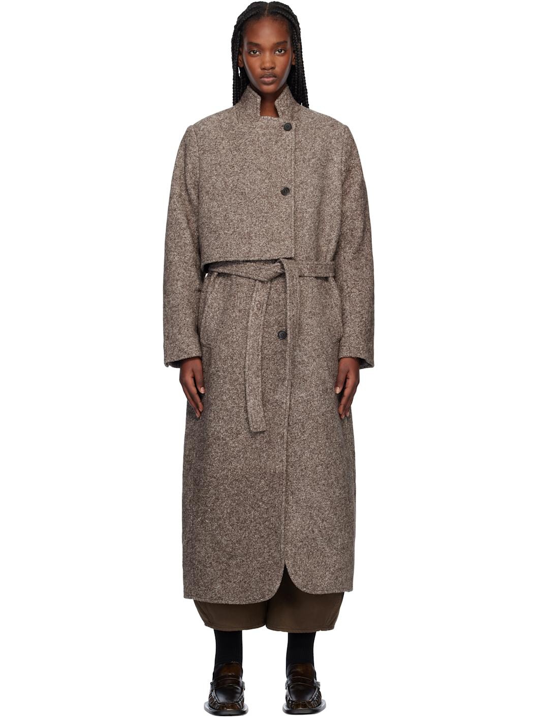 Taupe Evening Coat - 1