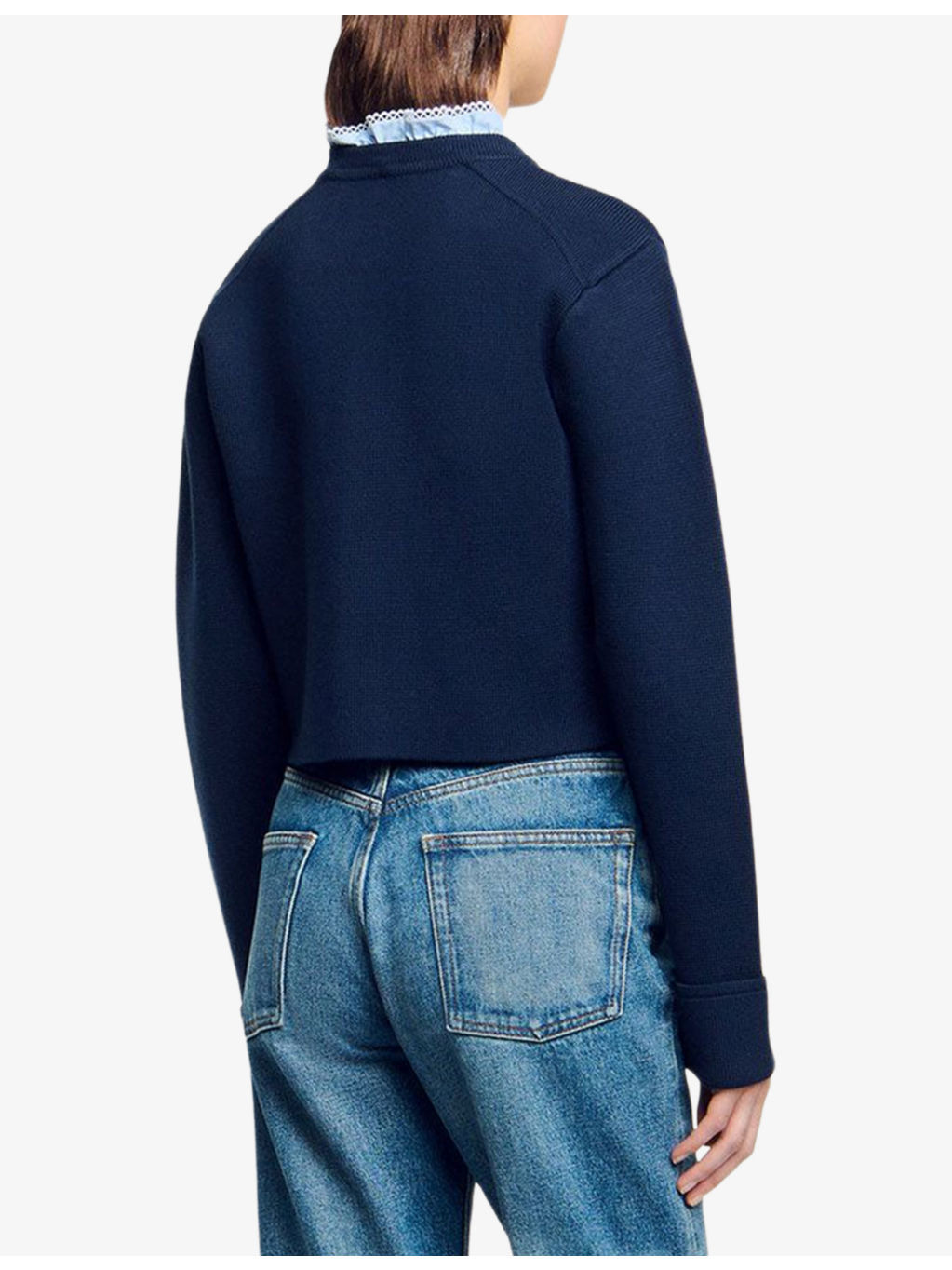 Denim-Collar Wool and Cashmere-Blend Cardigan - 4