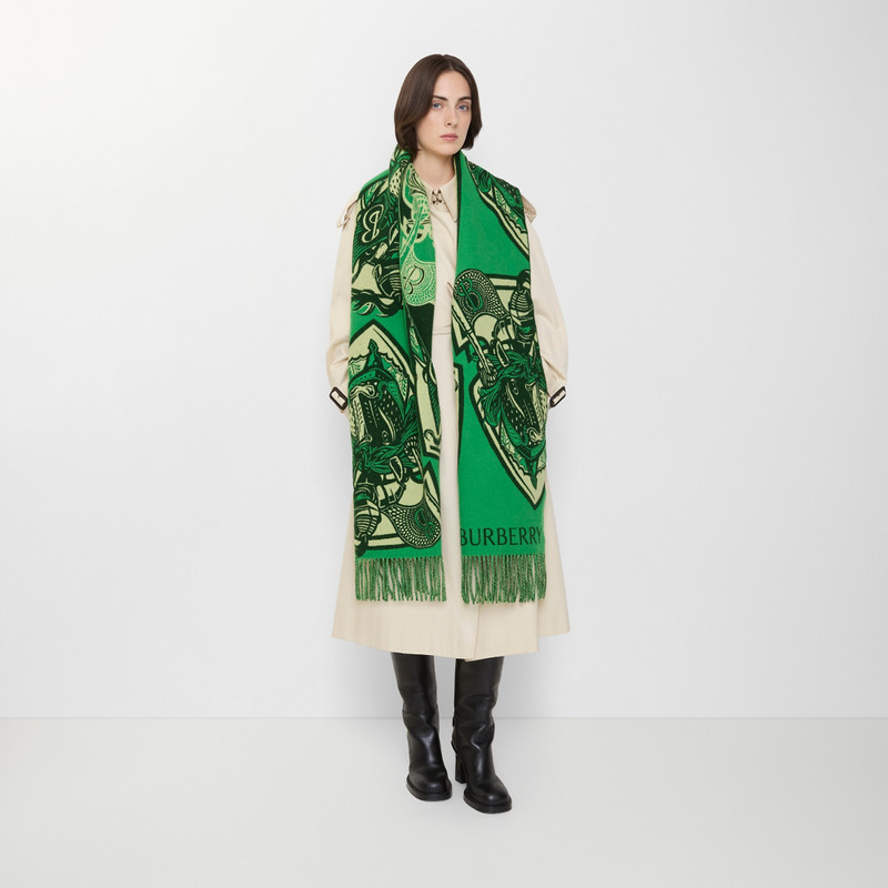 Charging Knight Wool Cashmere Scarf 3