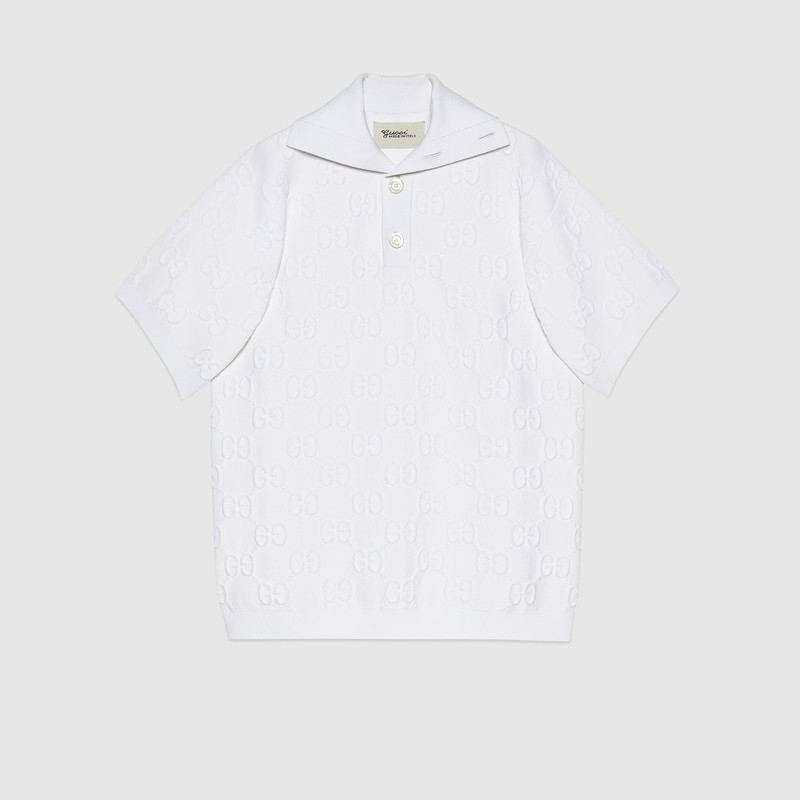 Viscose jacquard polo with GG 1