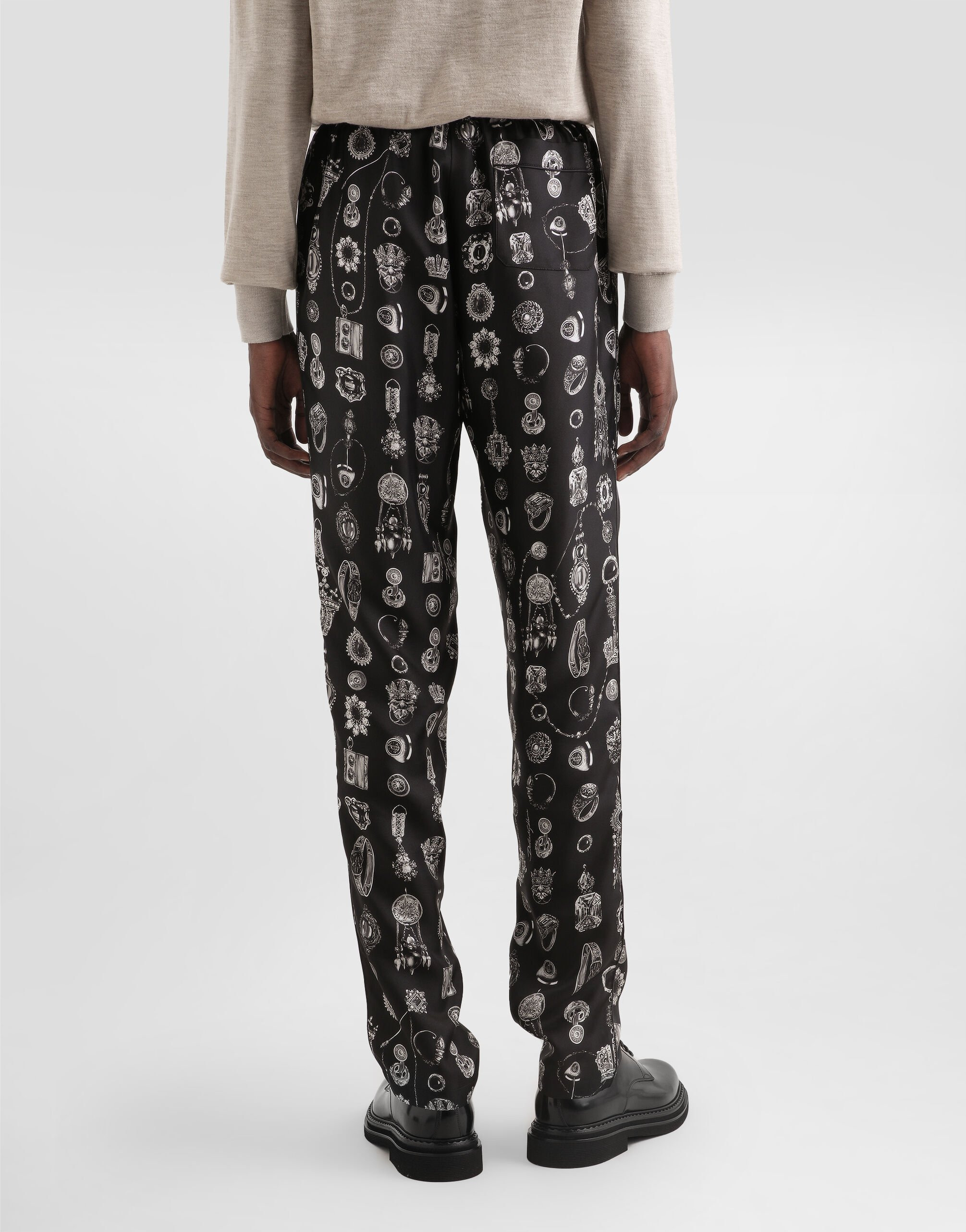 Jewel-print twill trousers - 5