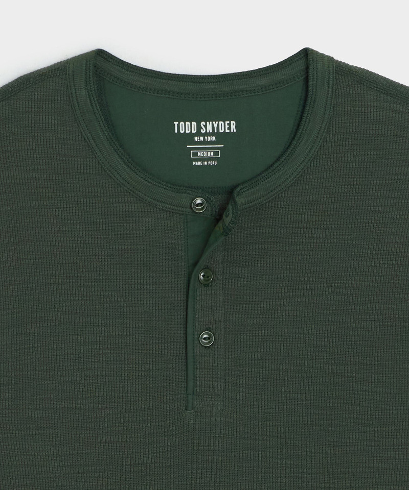 Lightweight Mini Waffle Henley 6