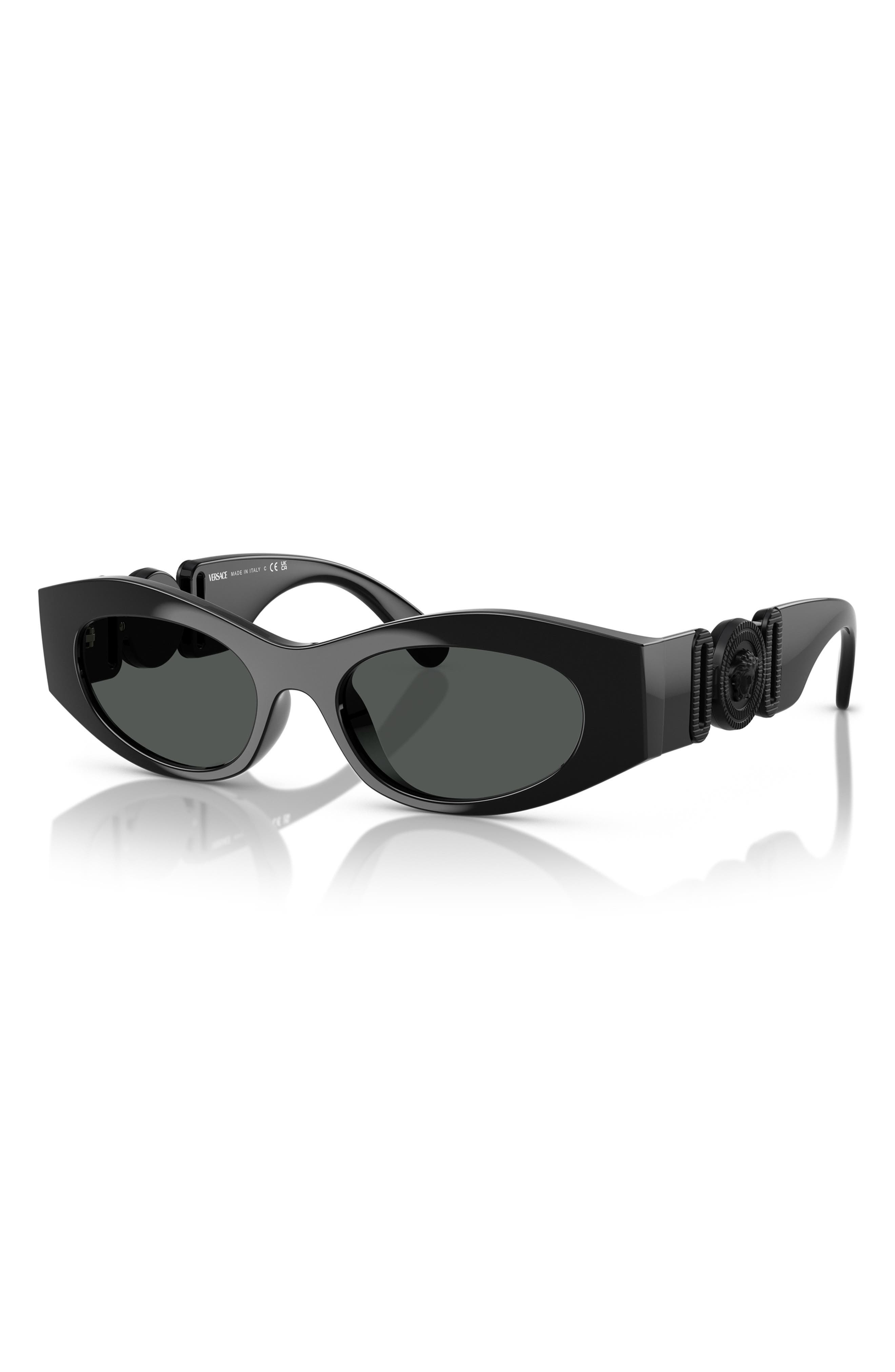 Versace 51mm Oval Sunglasses in Black at Nordstrom - 2