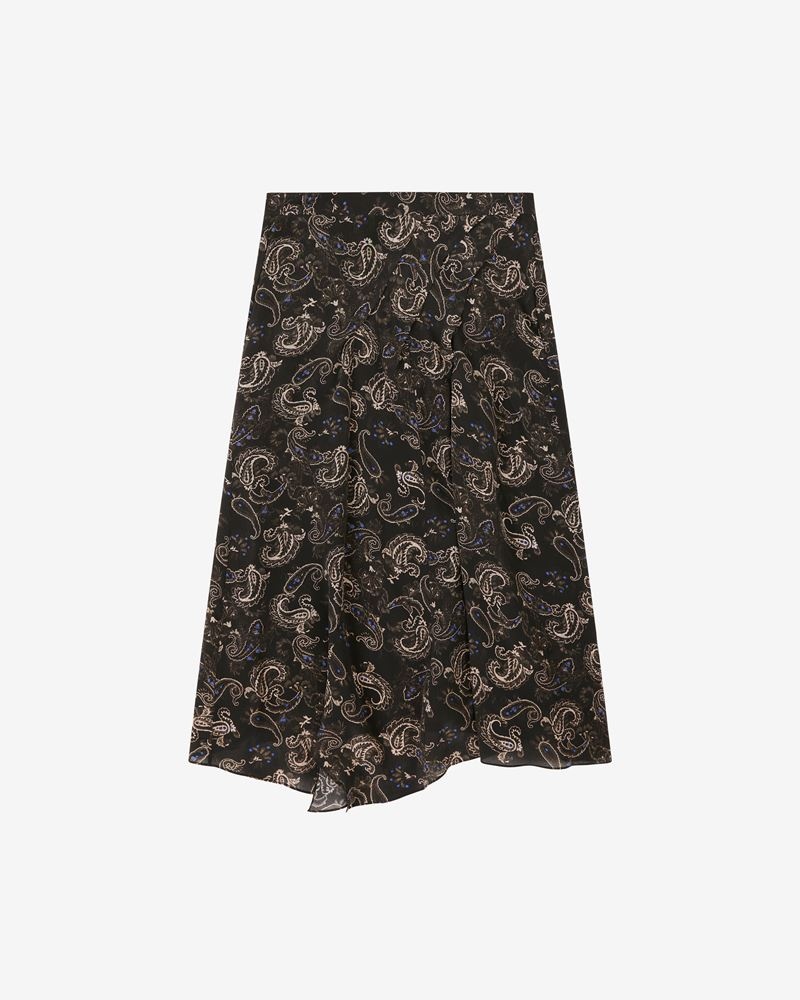 CACIA PRINTED SILK MIDI SKIRT - 1