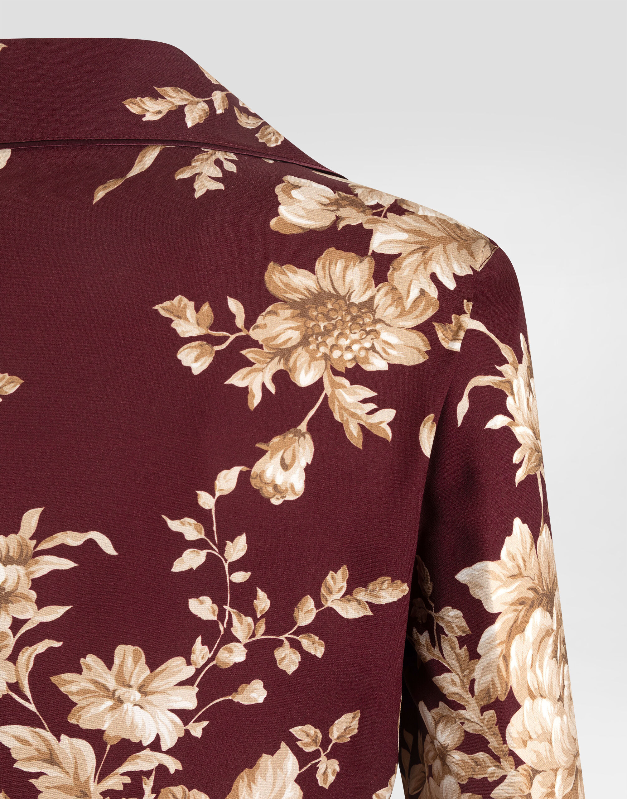 Rose-print charmeuse vanity shirt - 4